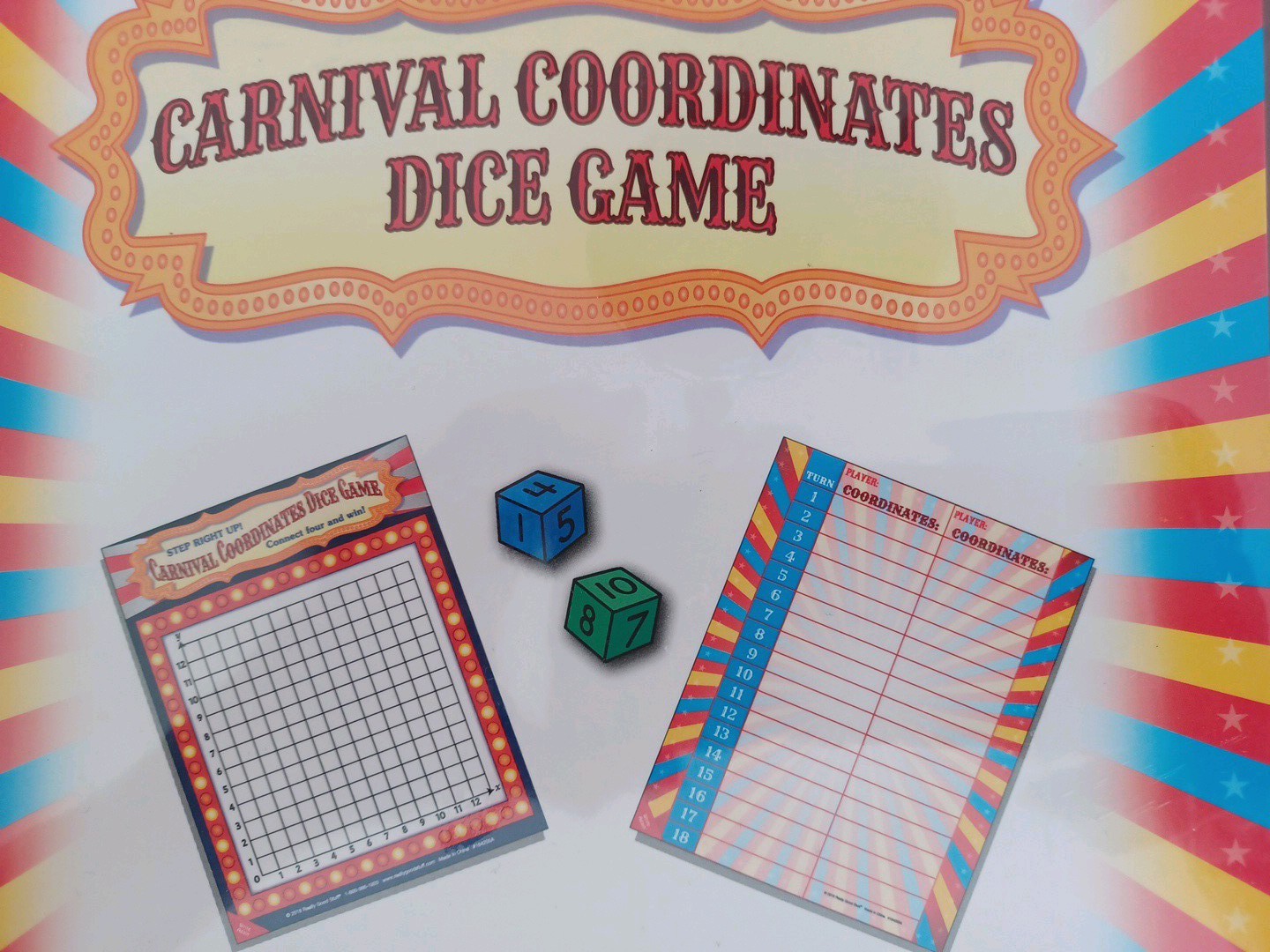 Carnival Coordinate Dice Game NEW By Really Good Stuff