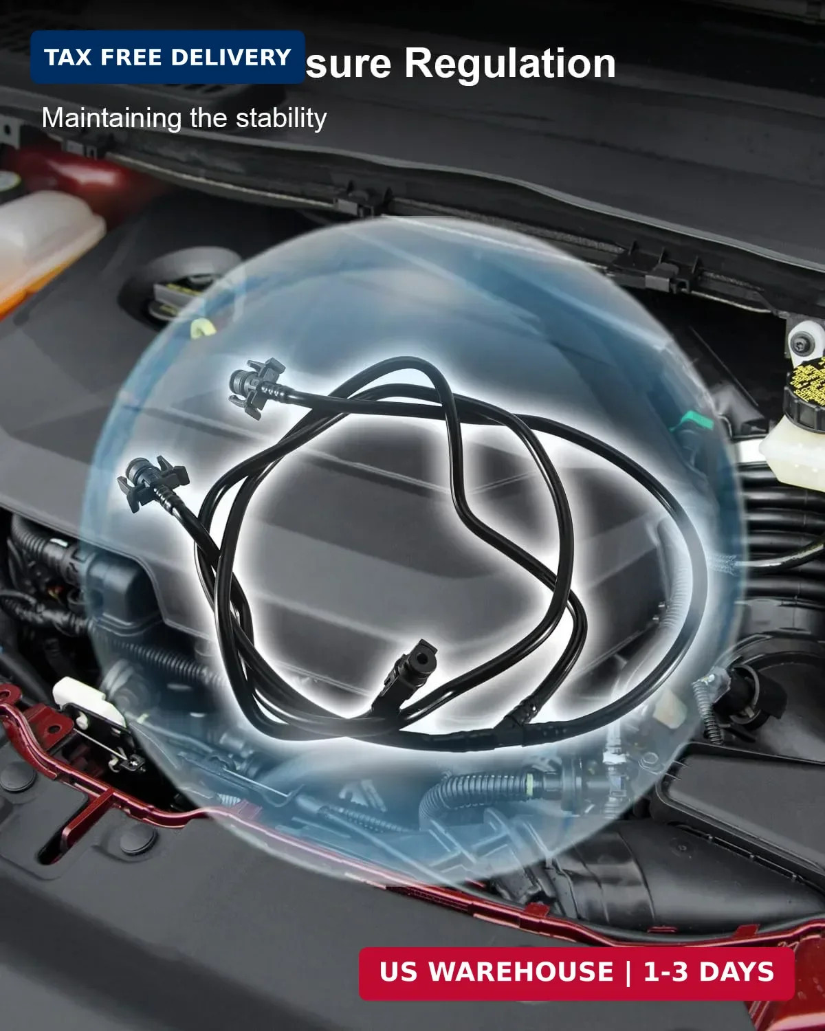 Upper Coolant Reservoir Hose Fit for Ford Escape 2.0L L4 2013 2014 2015 2016, En