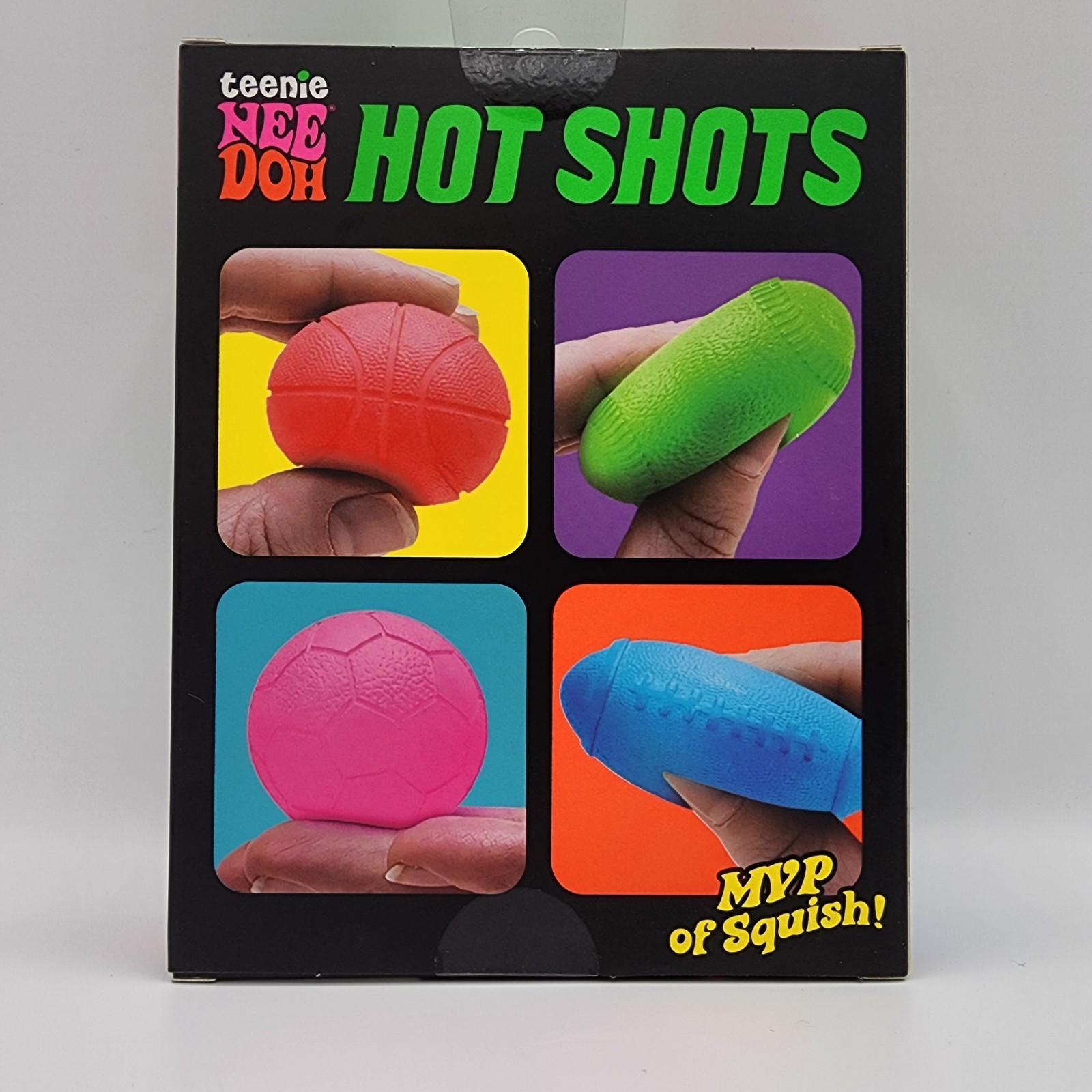 Teenie NeeDoh Hot Shots Multipack Nee Doh Mini 4 pack Four Different Sports Ball
