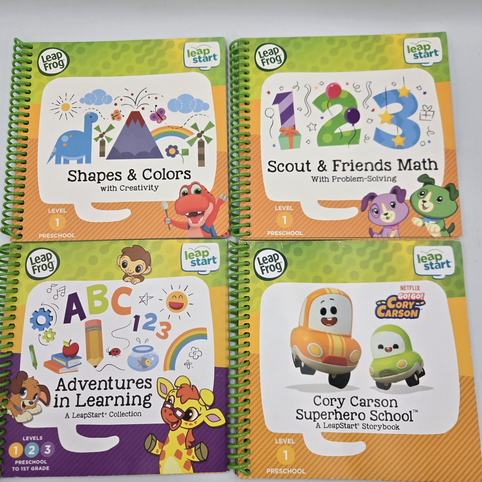 Lot Of 4 LeapFrog LeapStart interactive Books 3- Levels 1 , 1- Level 1-3