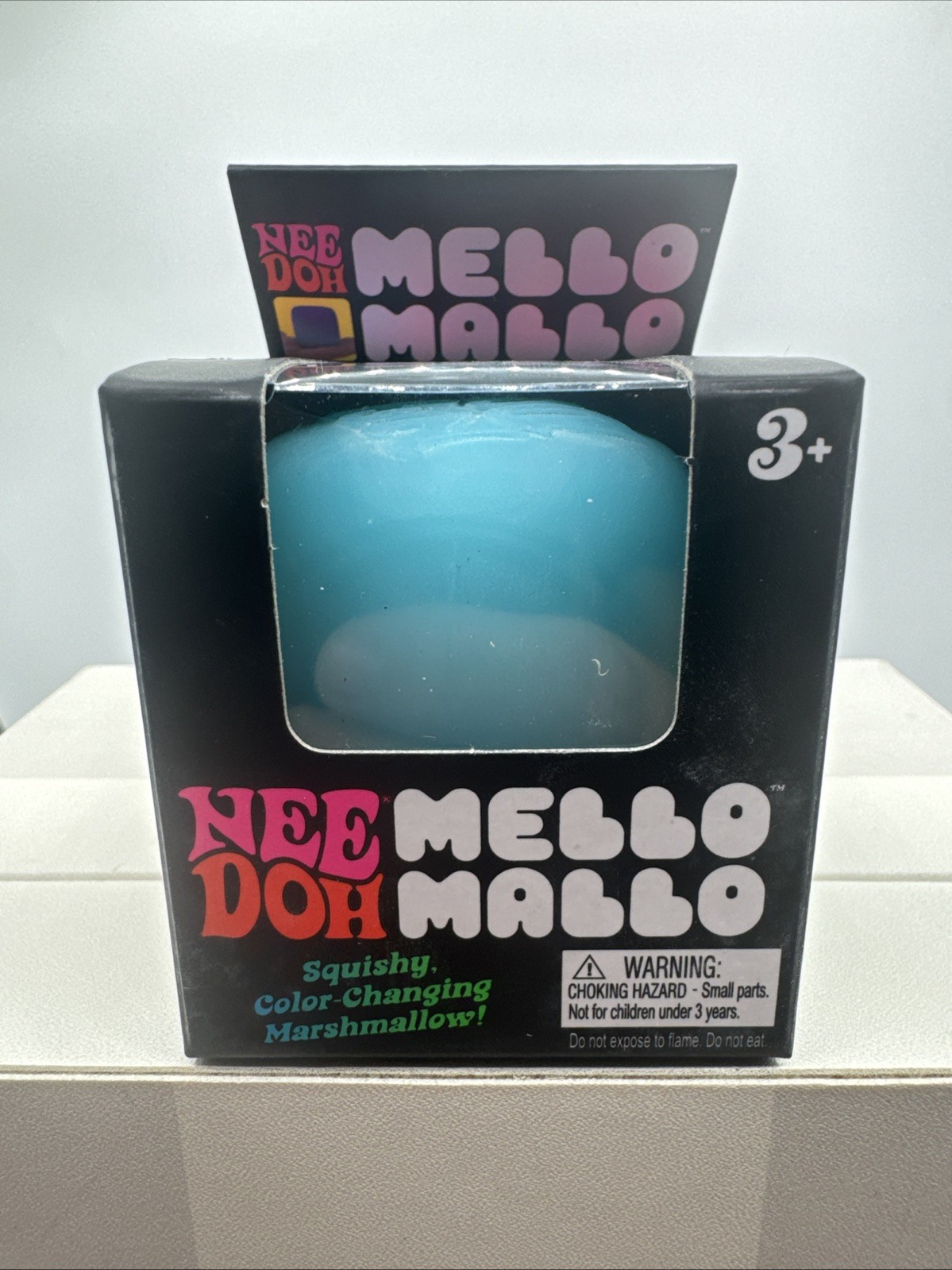 NIB Nee Doh Blue Mello Mallo Squishy Stress Anxiety Fidget Color Changing Toy