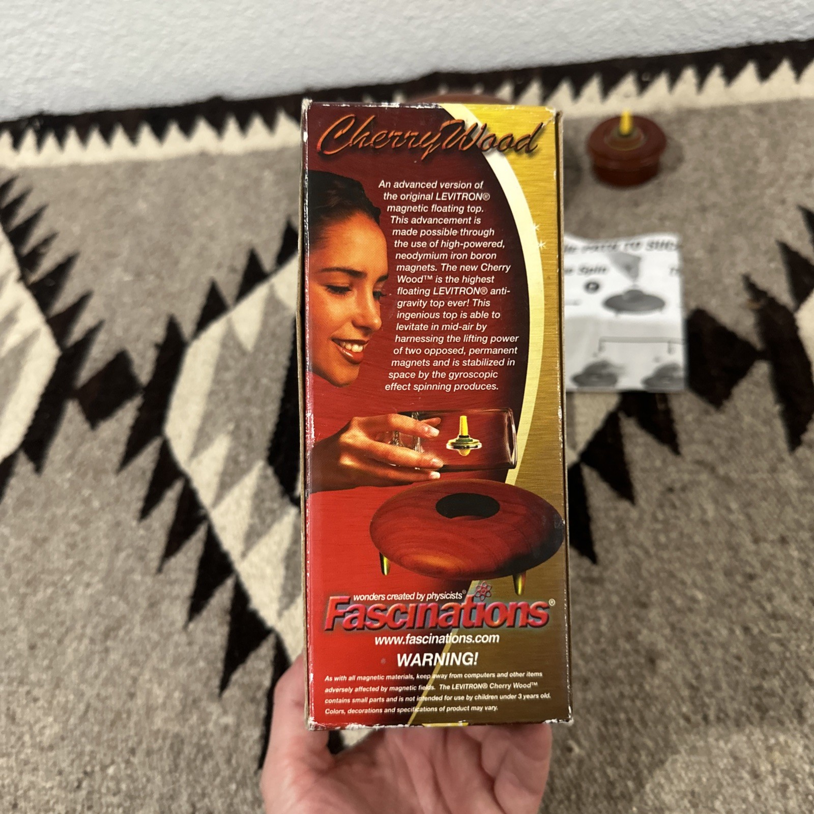 VTG The Amazing Anti-Gravity Top Levitron Cherry Wood Fascinations CIB 2003