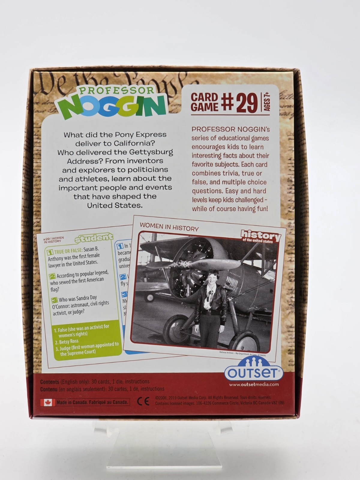 Professor Noggin’s History of the United States Card Game #29, New Open Box