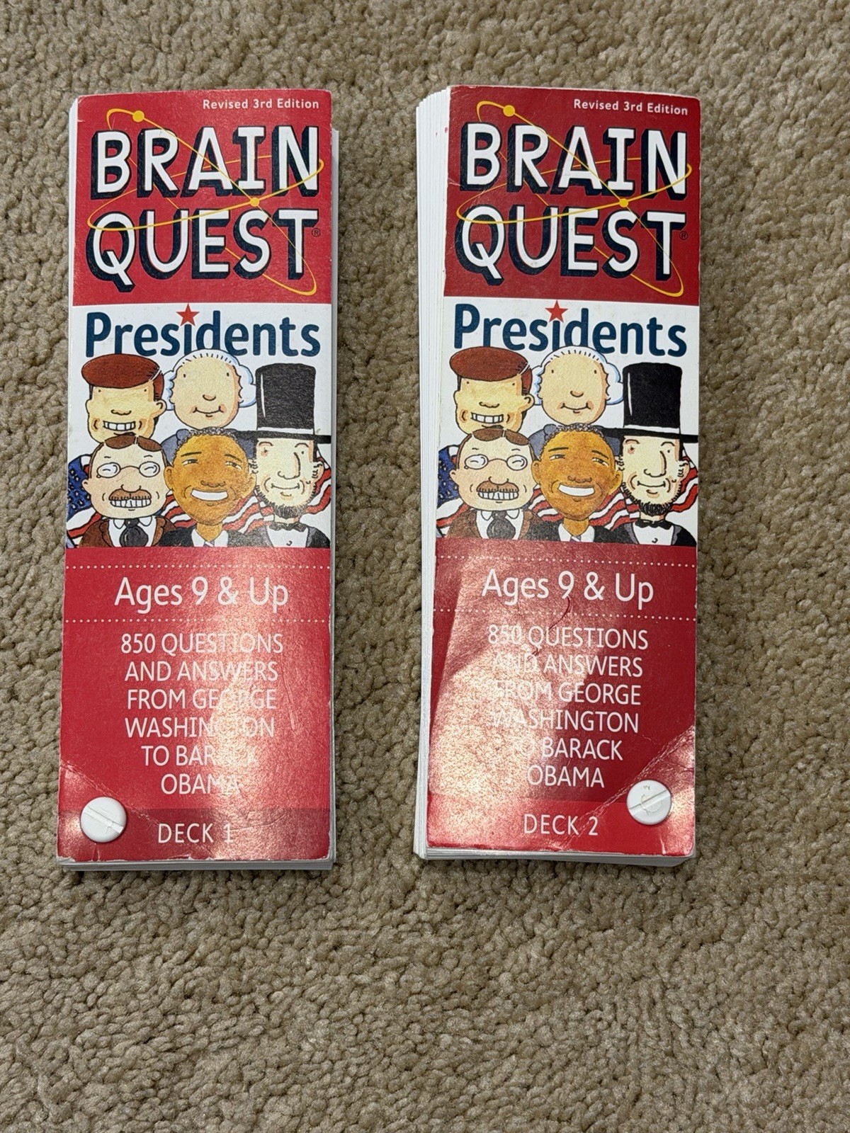 Brain Quest America & Presidents Flash Cards Lot of 2 Ages 9 & Up