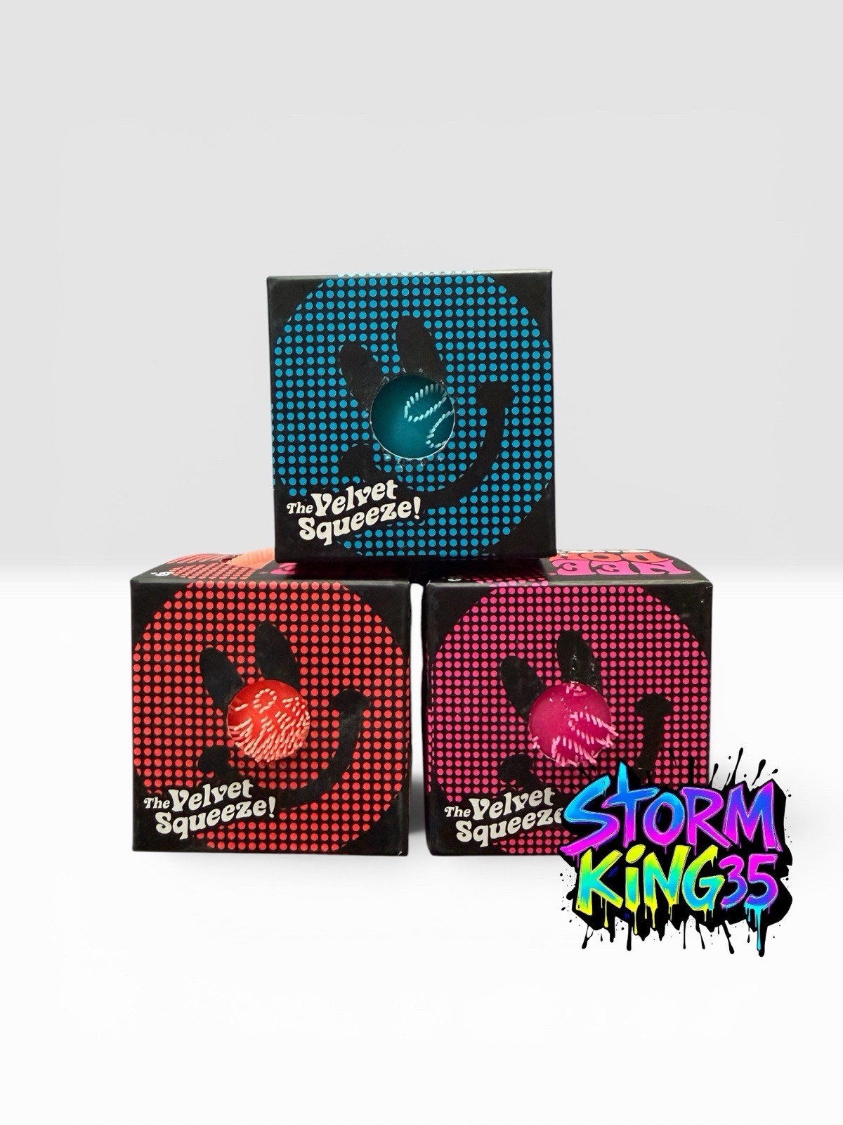 LOT OF 3: Nee Doh Needoh FUZZ BALL Flower Power The Velvet Squeeze Fuzzball NEW