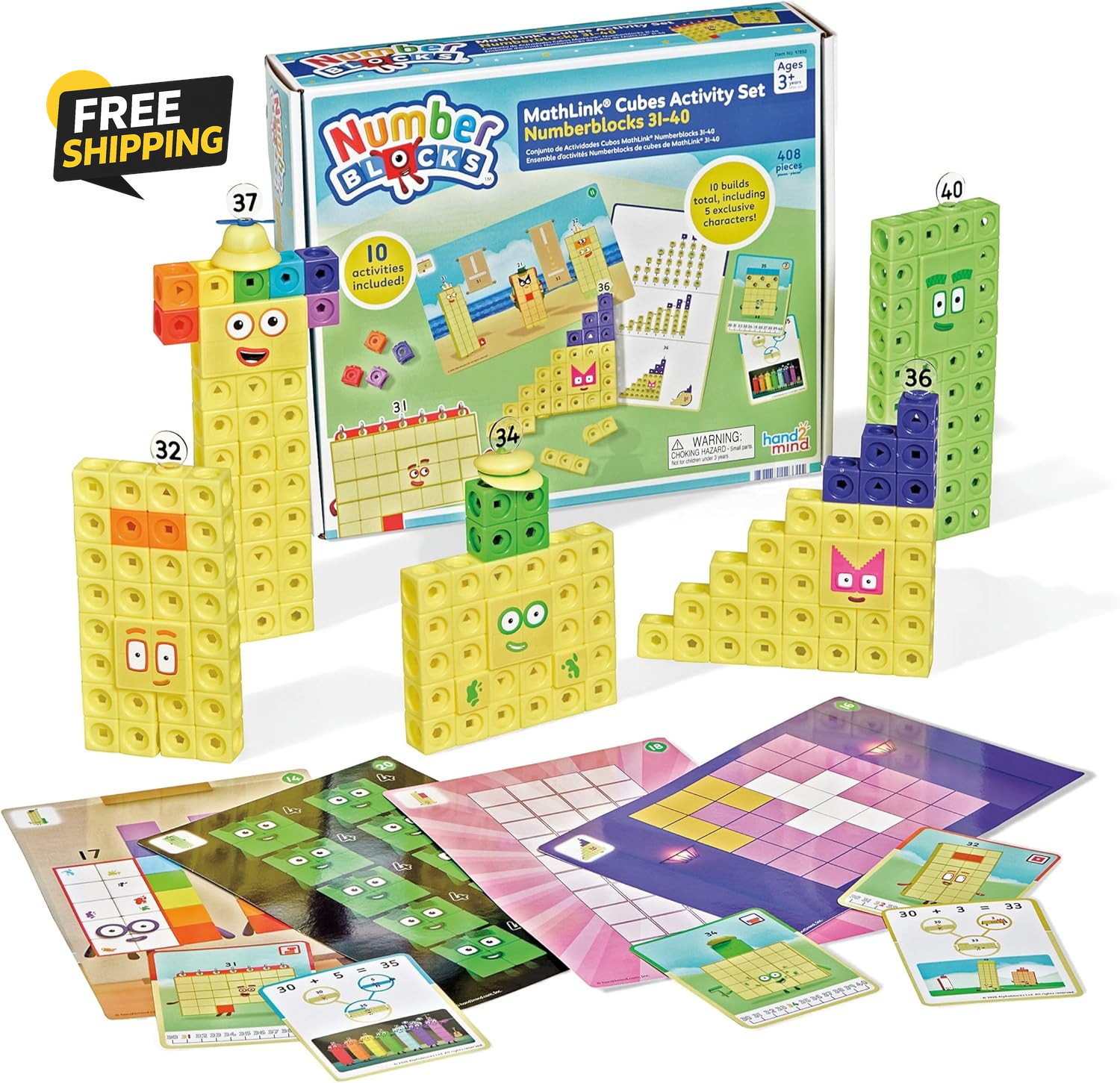 31-40 Mathlink Cubes Activity Set – Learn Numbers & Early Math Skills