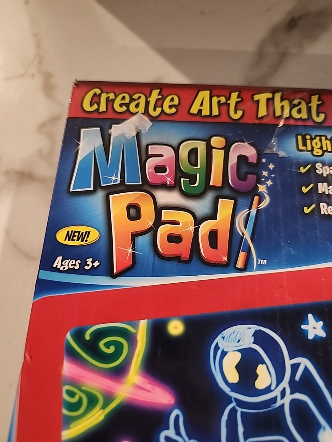 Magic Pad Light Up Drawing Pad AS SEEN ON TV! Create Art That Glows w/ Stencils