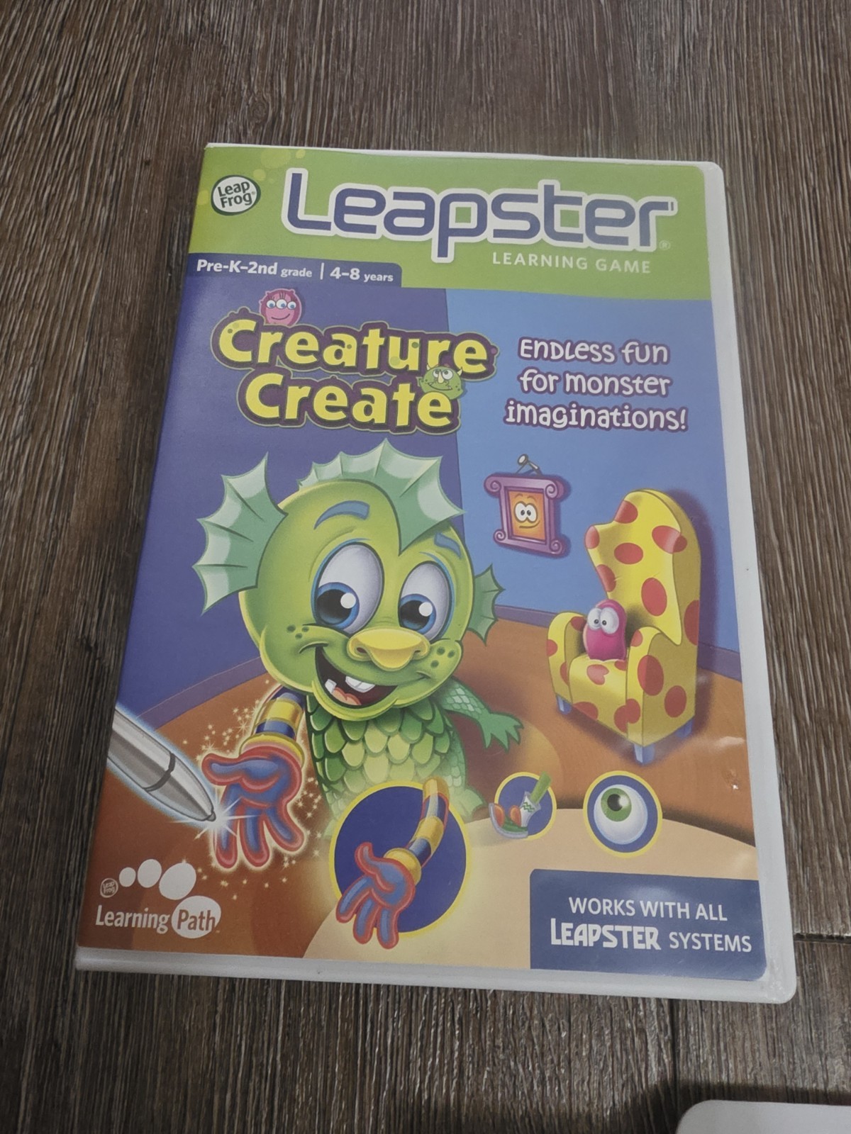 Leapster Games Lot Cars, Creature Create, Finding Nemo Age 4-6 Years Pre K