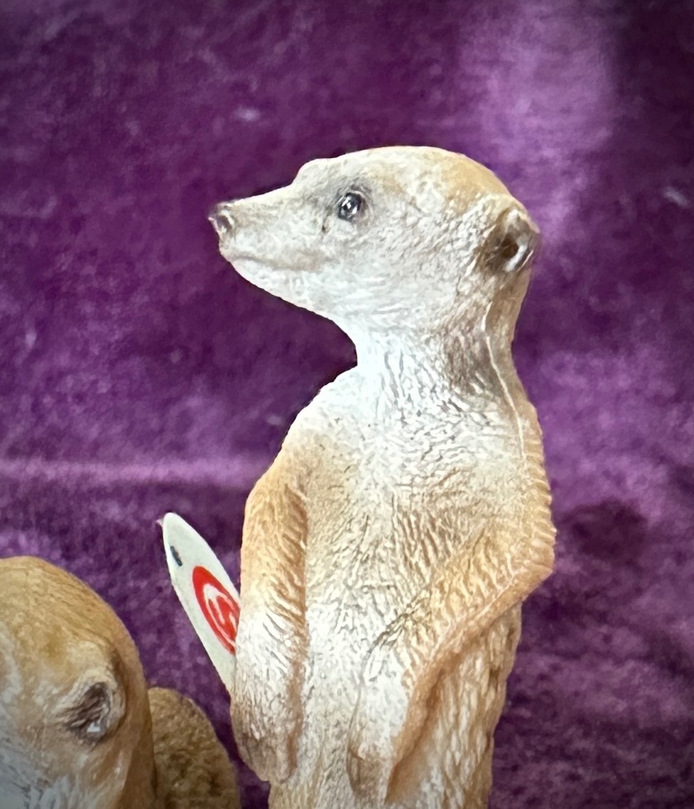 Schleich & Papo Wildlife Lot – Bobcat, Lemur w/ Baby, Meerkats – Excellent Cndtn