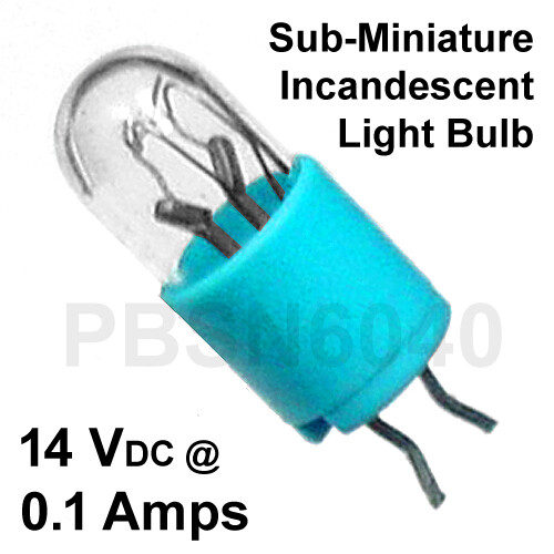 (10) Sub-Miniature 12 Volt Incandescent Bulbs (Size: approx 4.5 mm D x 3/8″ H)