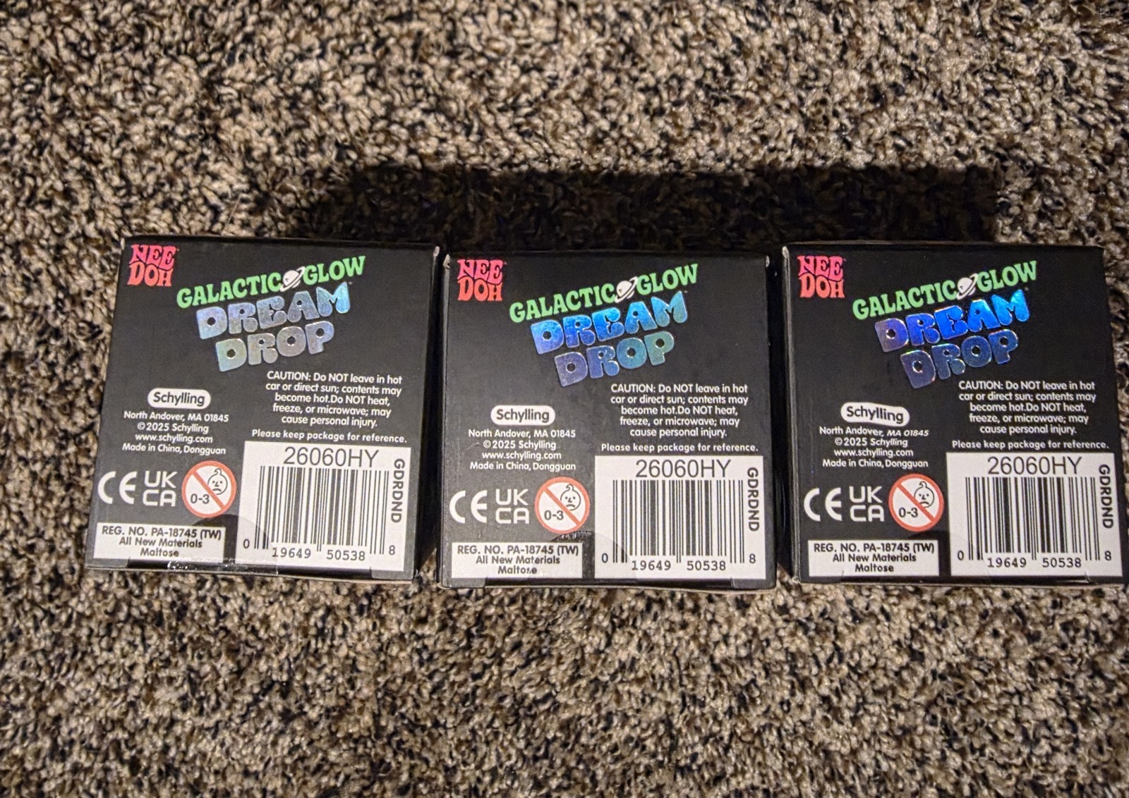 NeeDoh Galactic Dream Drop Lot Of 3-Green, Blue and Pink NIB Extremely Rare! 🔥