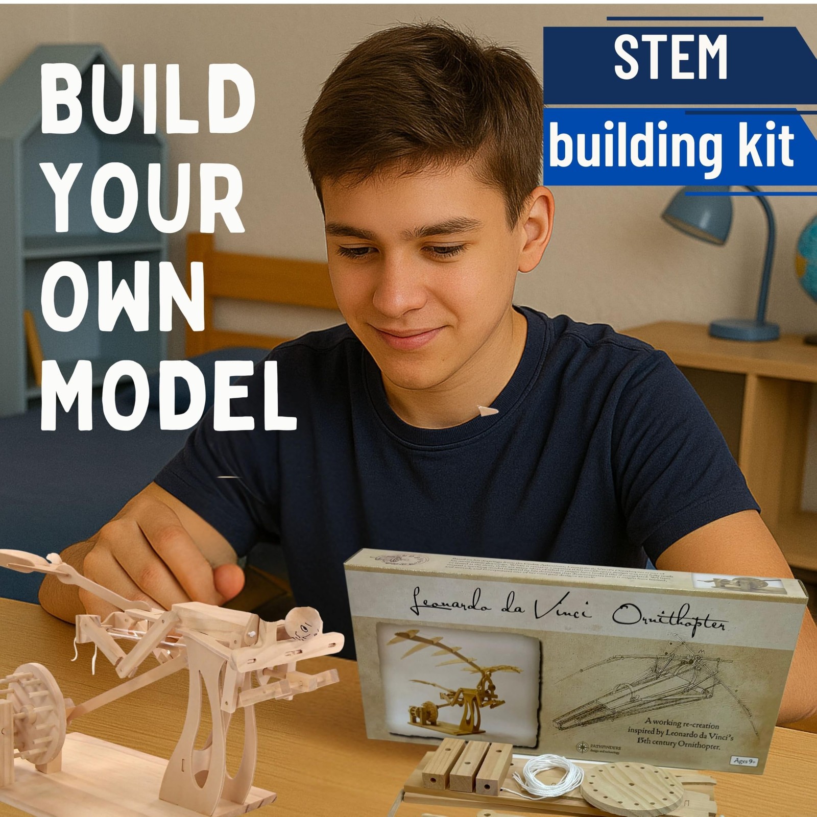 PATHFINDERS STEM Kit – Leonardo da Vinci Ornithopter | 3D Puzzle & Enginee