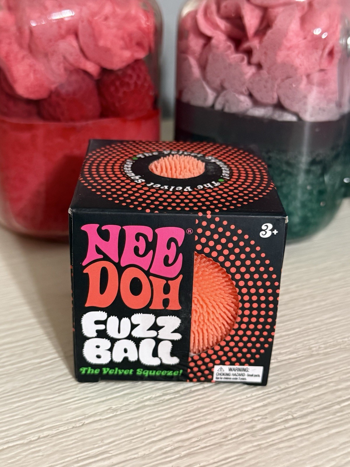 NEW Orange Needoh FUZZ BALL Nee Doh Squishy Fuzzball AUTHENTIC US Squeeze Squish