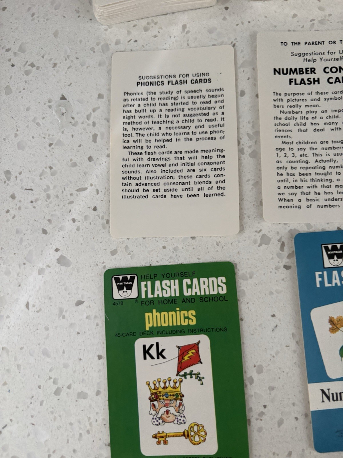 Vintage Whitman Phonics Flashcards & Card Games w/ Plastic Cases
