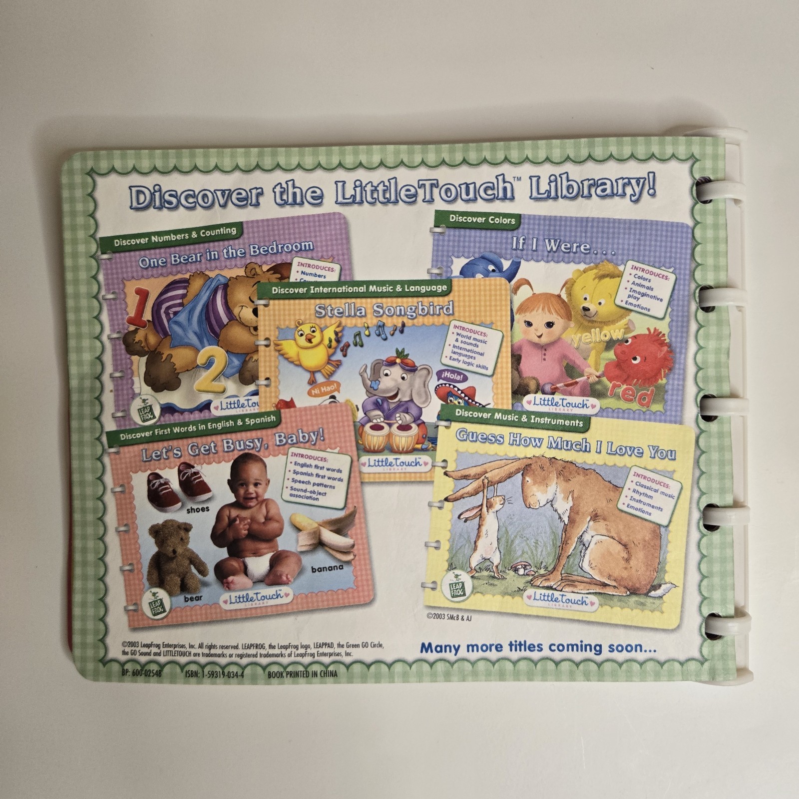 Leap Frog Little Touch LeapPad Animal Dance Book & cartridge Infant Toddler