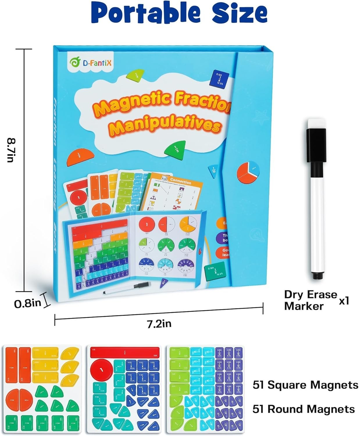 Magnetic Fraction Educational Puzzle, Magnetic Fraction Tiles & Fraction Circ…
