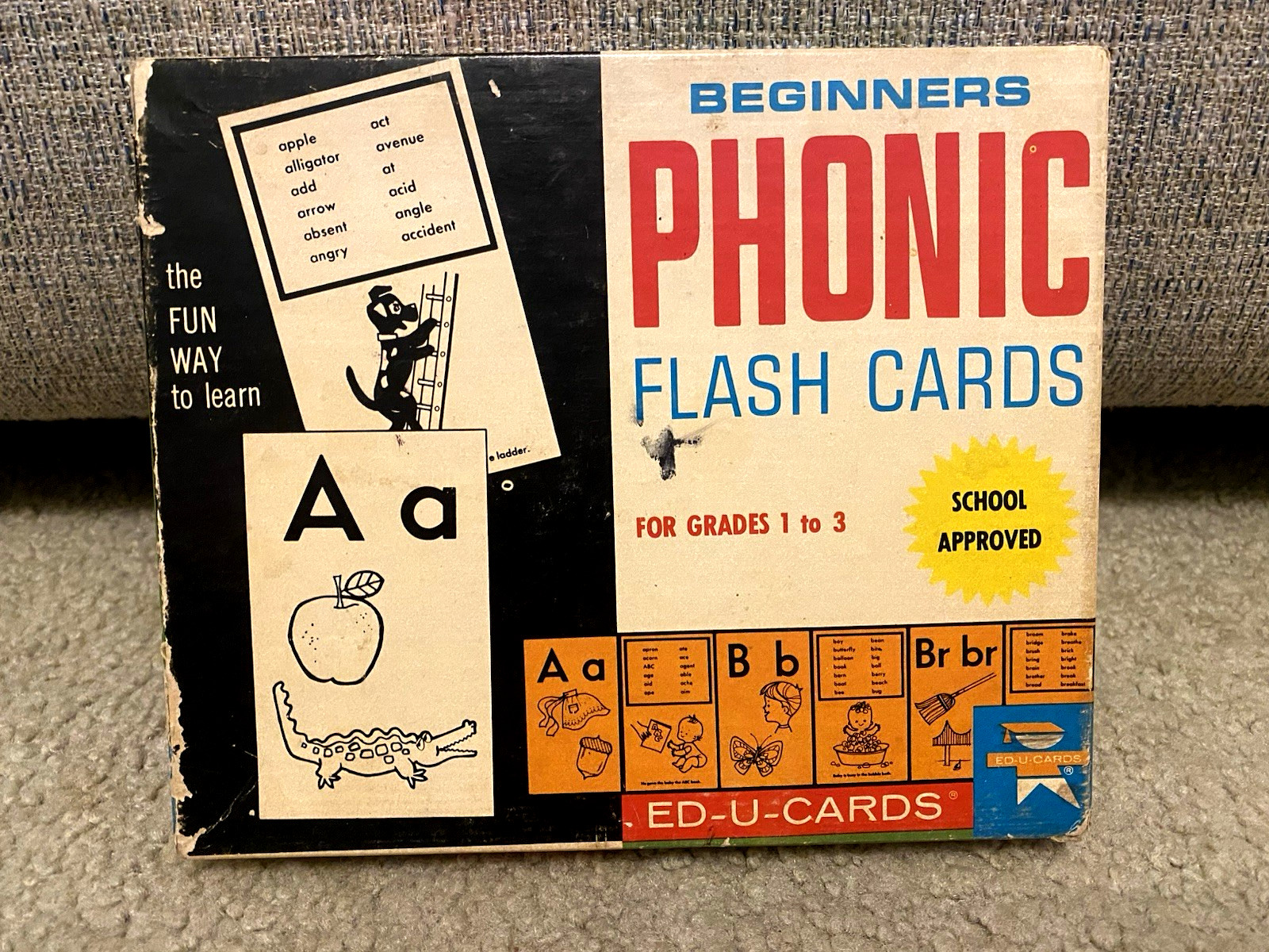 VINTAGE 1976 BEGINNERS PHONIC FLASH CARDS LEARNING ENGLISH GRADE 1-3 FLASHCARDS