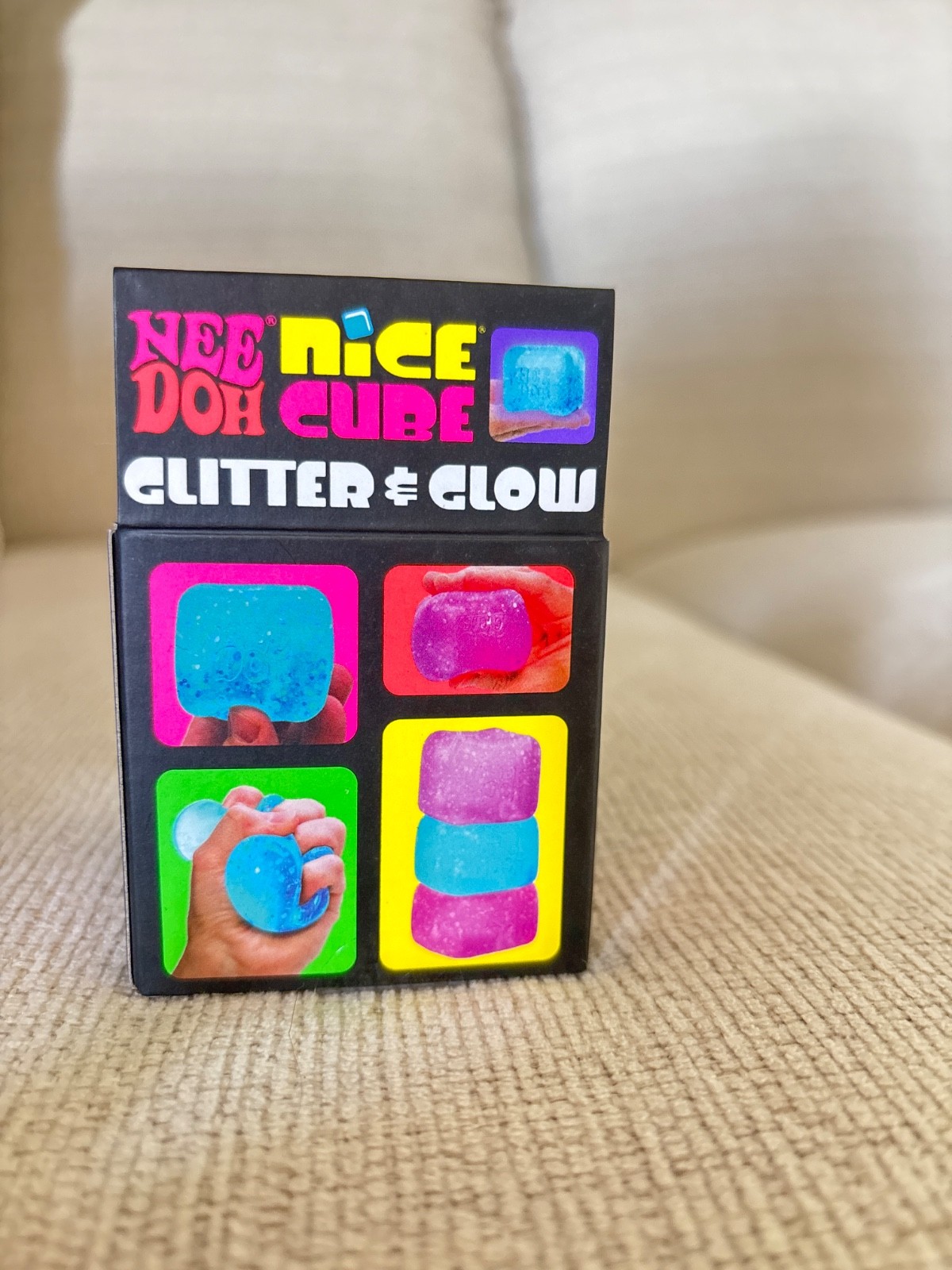 Needoh Nice Cube, Glitter And Glow (blue, pink, purple)