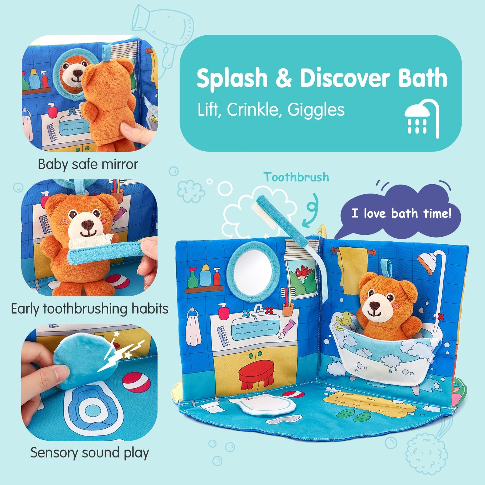 hahaland 3D Busy Book for 0-12 Months Small, Red, Blue, Green, Yellow, Pink