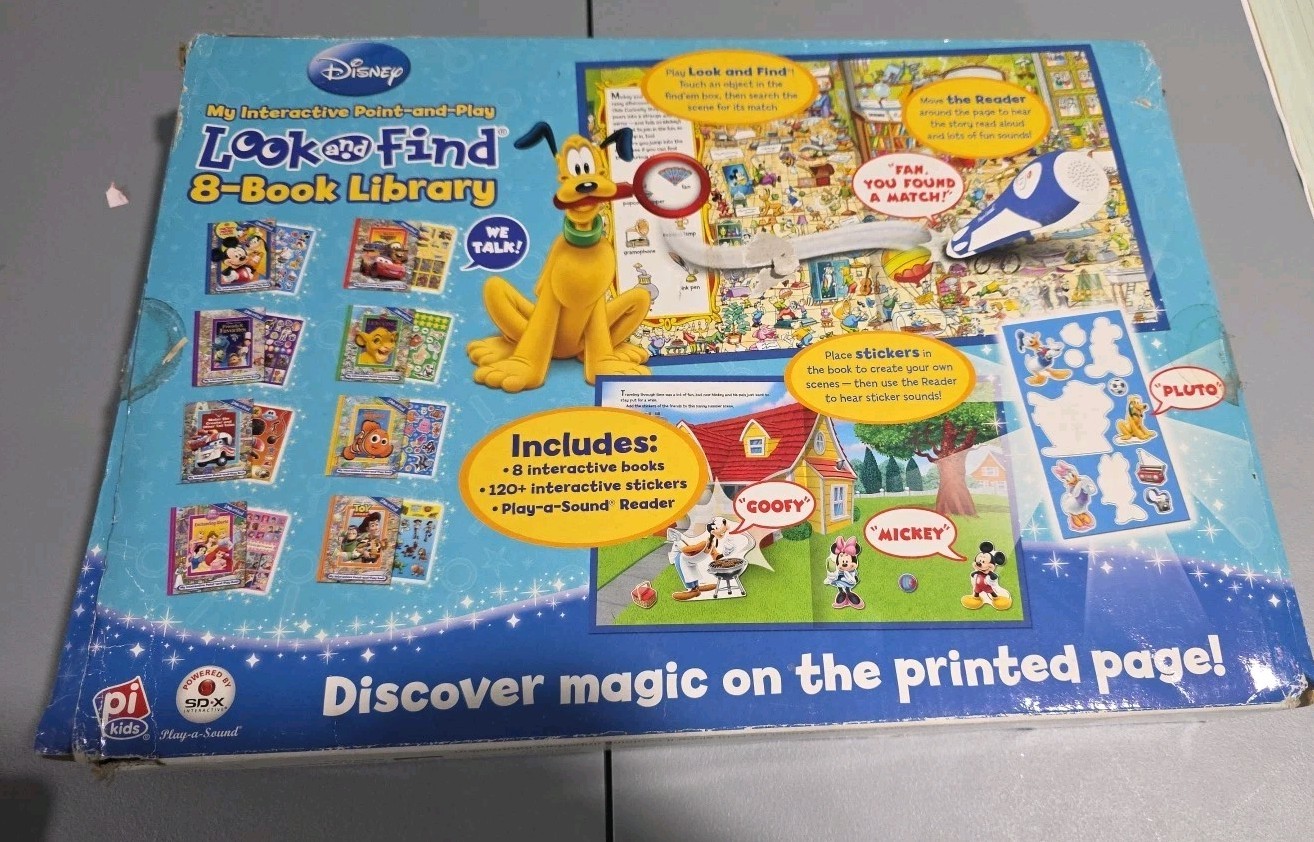 Disney My Interactive Point and Play 8 BOOK LIBRARY w/ pen that plays the books