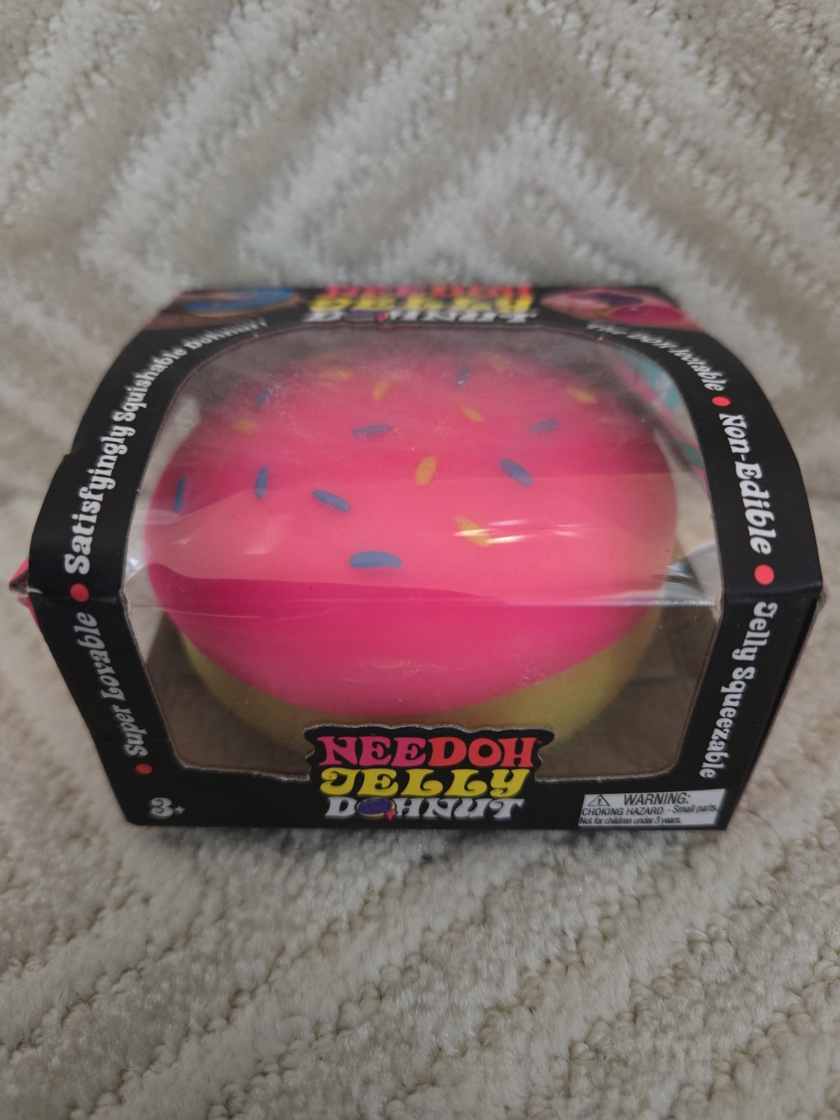 AUTHENTIC Schylling NeeDoh Jelly Dohnut PINK FROSTING WITH SPRINKLES