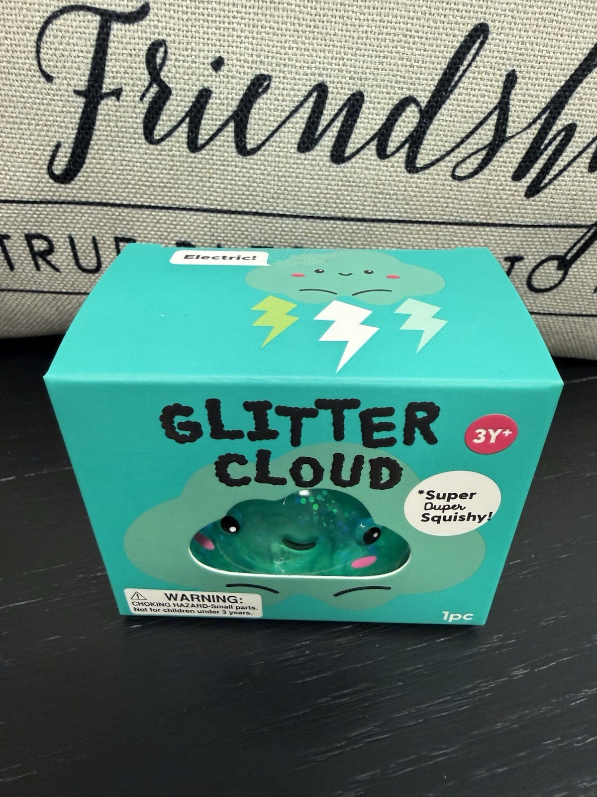 NEW J’Adore Glitter Cloud Super Duper Squishy Tactile Squeeze Toy TEAL