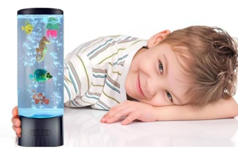 Sensory Bubble Tube Table Lamp – Extra Large 5.5-Inch Diameter, Calming