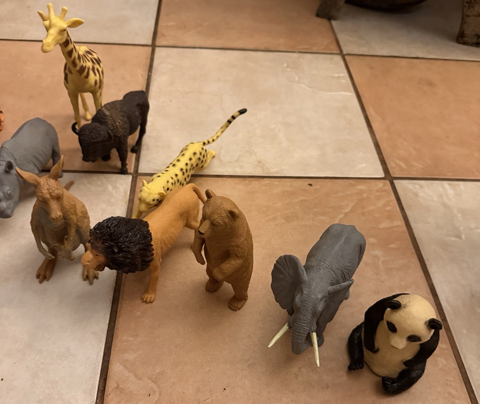 Mixed Lot of 12 Boley Zoo Figure Animal Toys – Giraffe Elephant Panda Zebra Bear