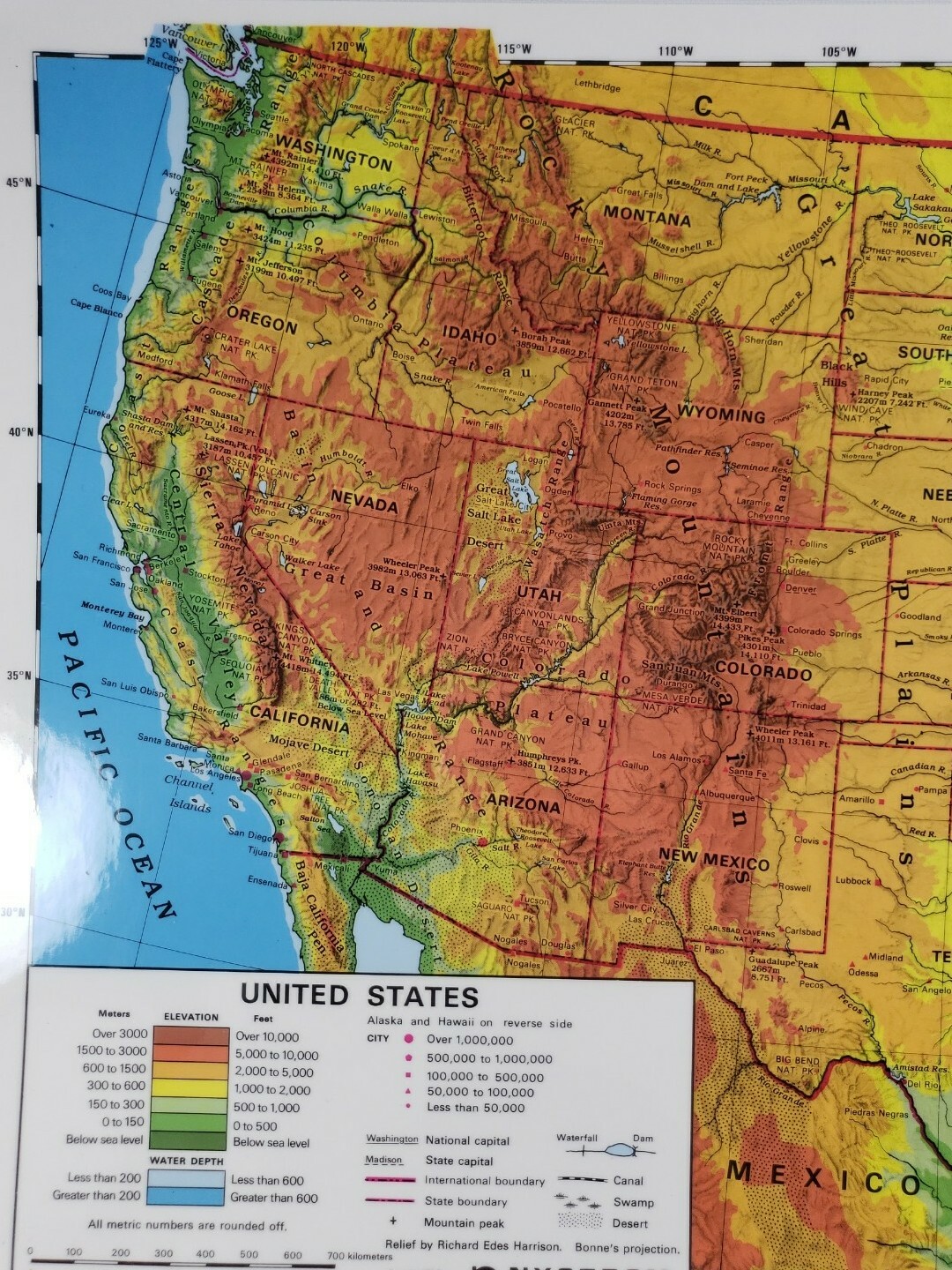 Nystrom Laminated 2 Sided United States Geography Map 22″ X 17″ Homeschool New