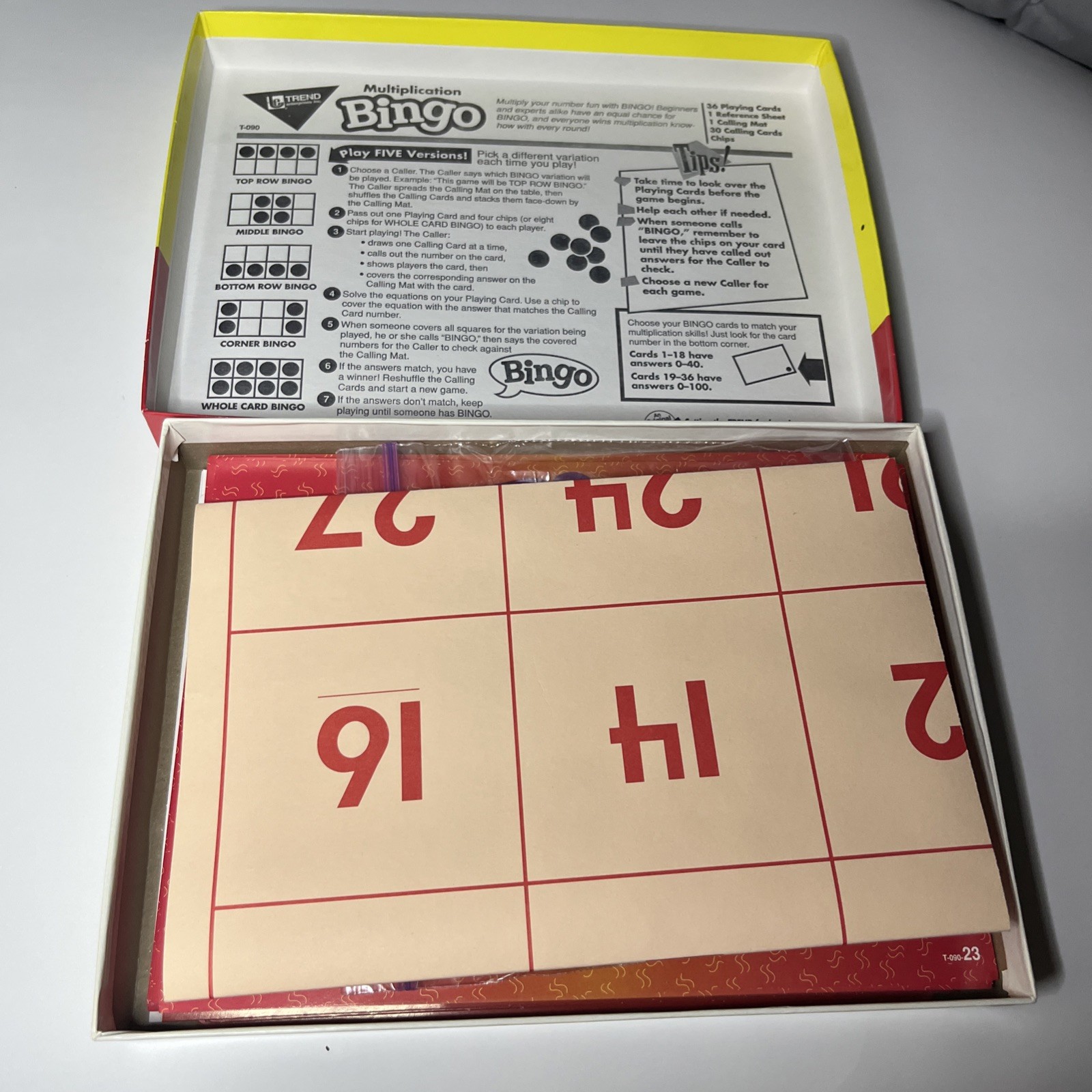 Multiplication Bingo An Original Game Ages 8 And Up