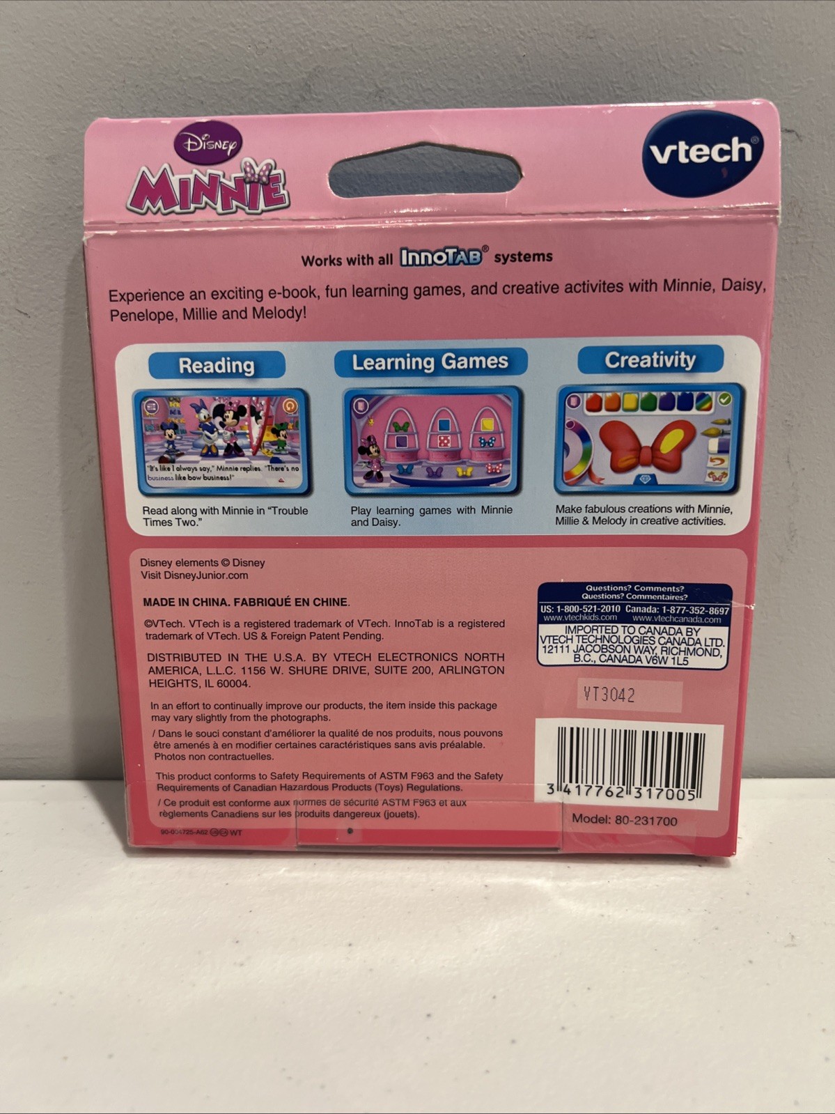 VTech InnoTab Disney Minnie Learning Game E-Book Cartridge Ages 3-6 Tablet