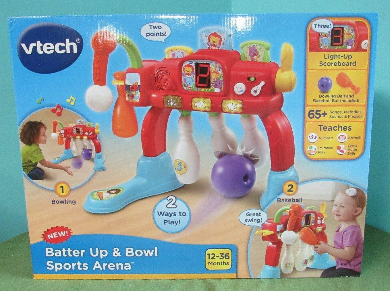 VTech Batter Up and Bowl Sports Arena, Motor Skills, Music, 12 – 36 Months Play