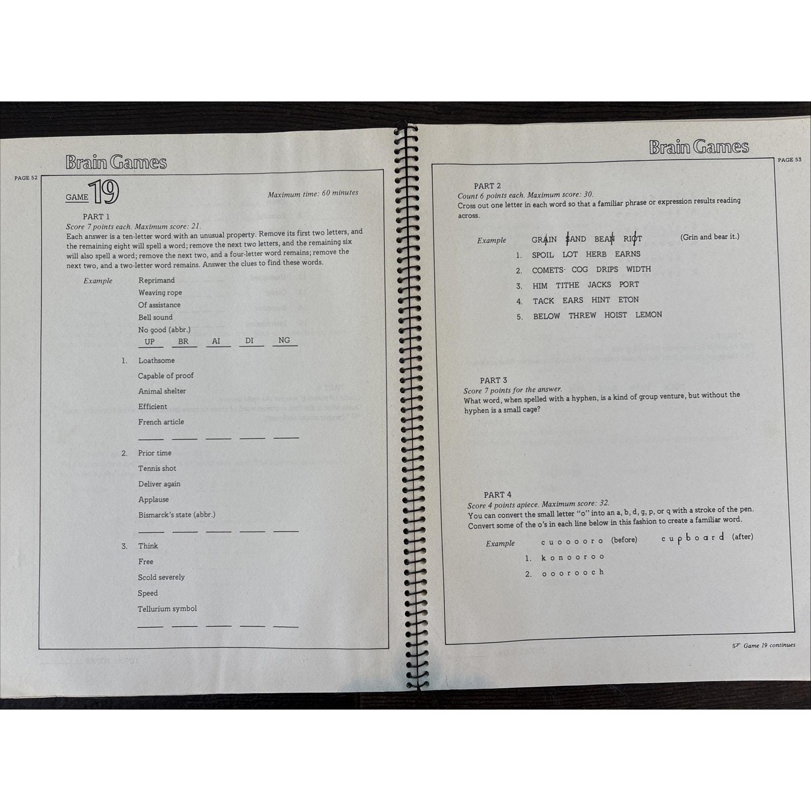 Brain Games Book by Wil Shortz Vintage 1979 70s 175 Mind Boggling Puzzles Speech