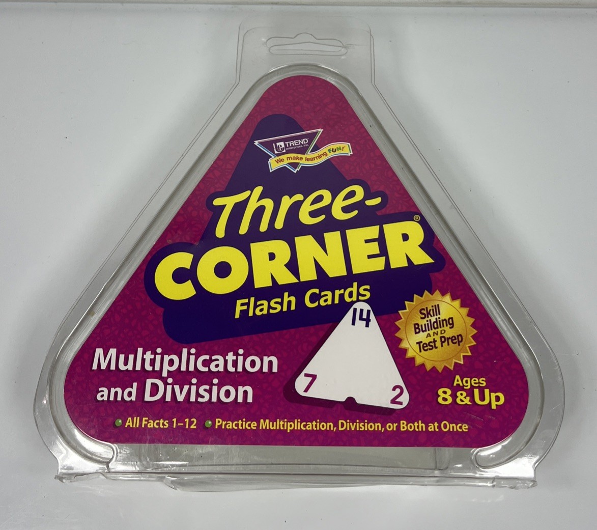 Trend Enterprises Three-Corner Flash Cards Division & Multiplicatio Ages 8 & Up