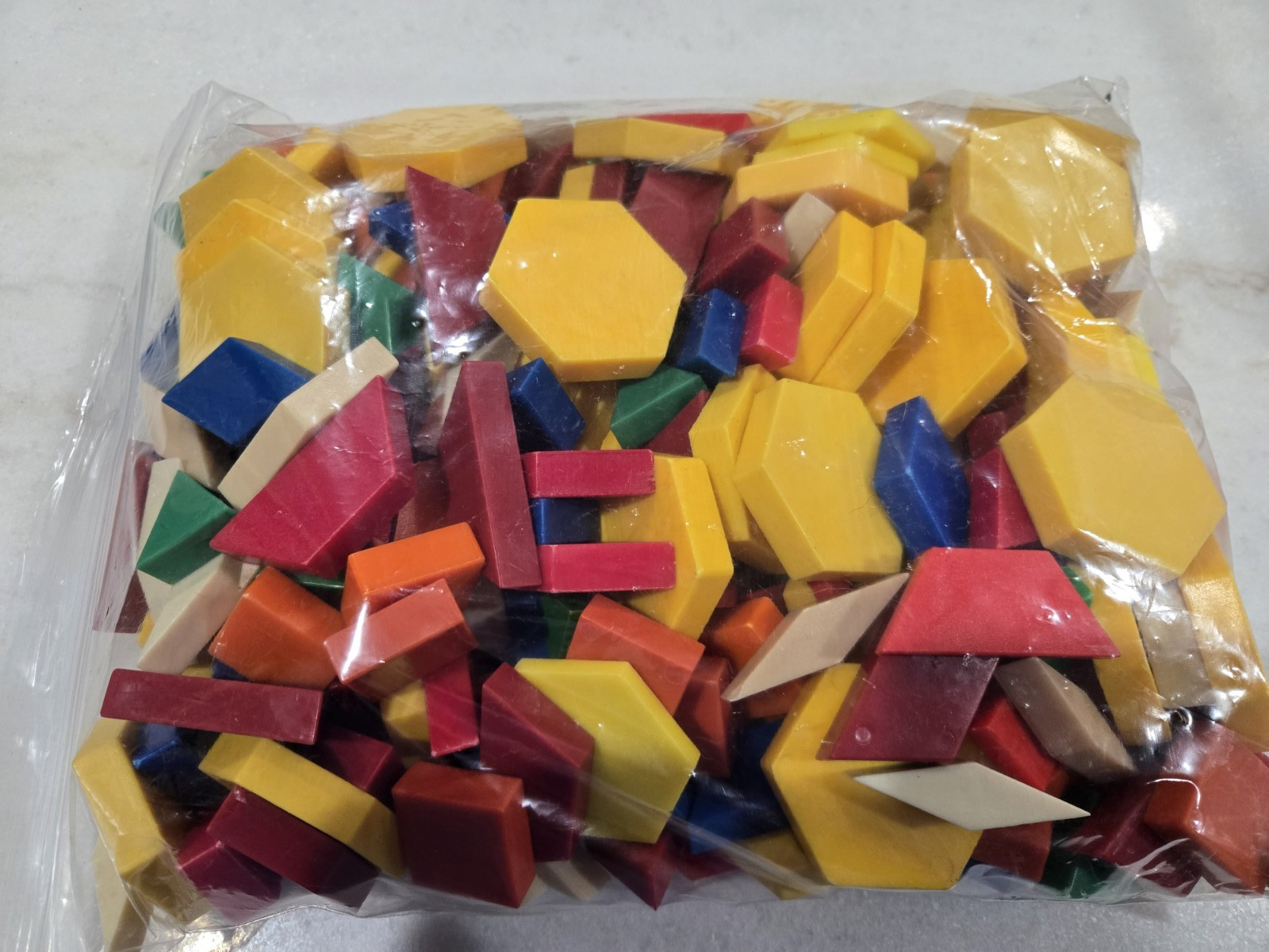 Math Manipulatives Plastic Tangram Pattern Blocks… 229 Pieces!