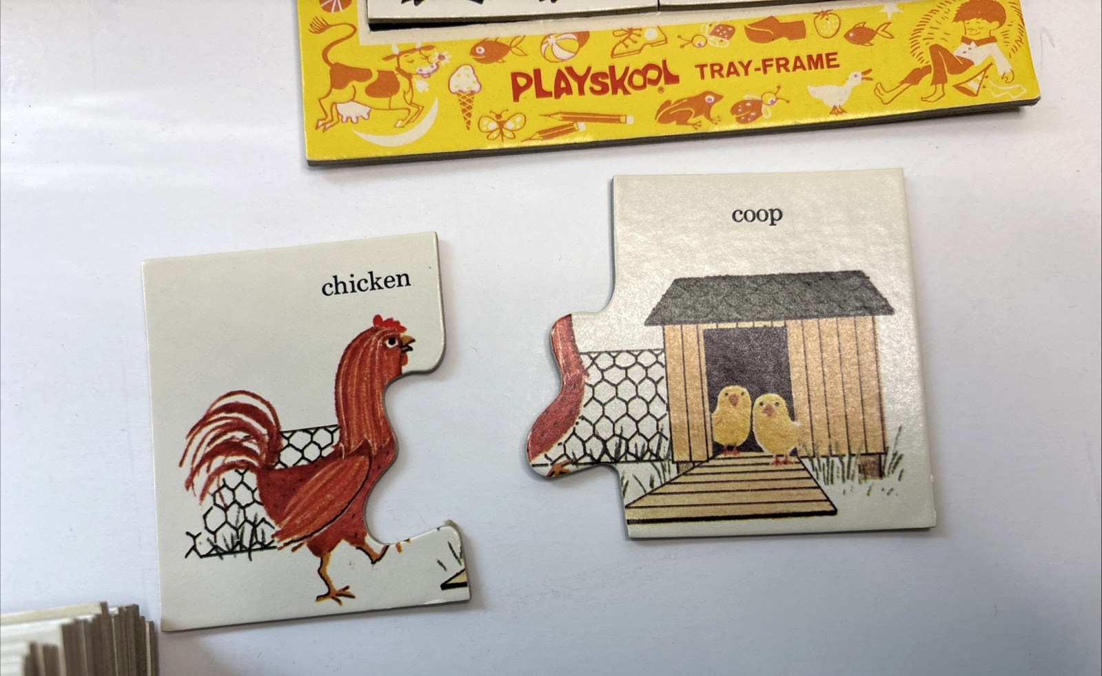VTG Lot of 2 Playskool Match-ups Cards Puzzle Sets Animals, Homes, Colors & More