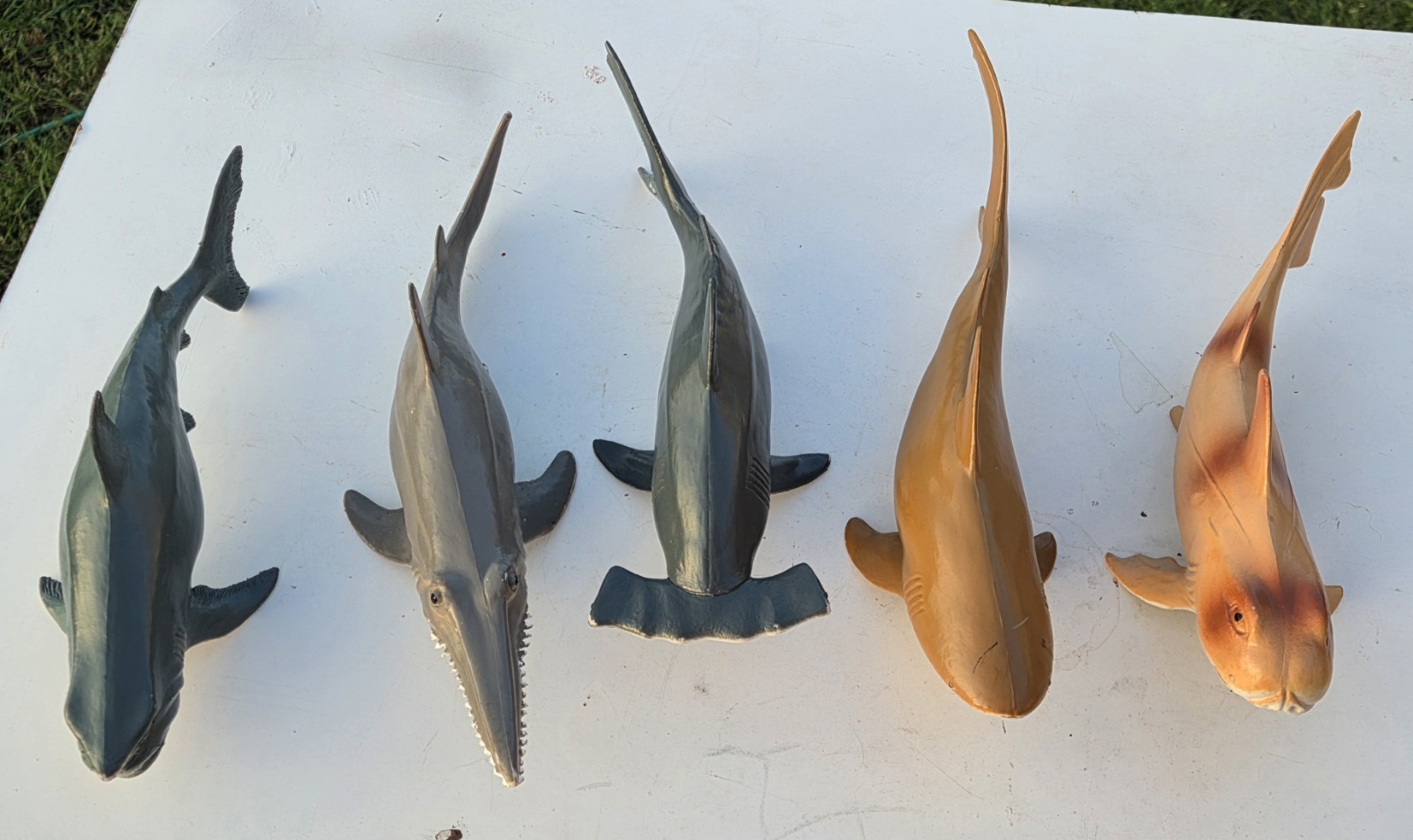 Lot Of 5 Large Shark Figures 11″ Long