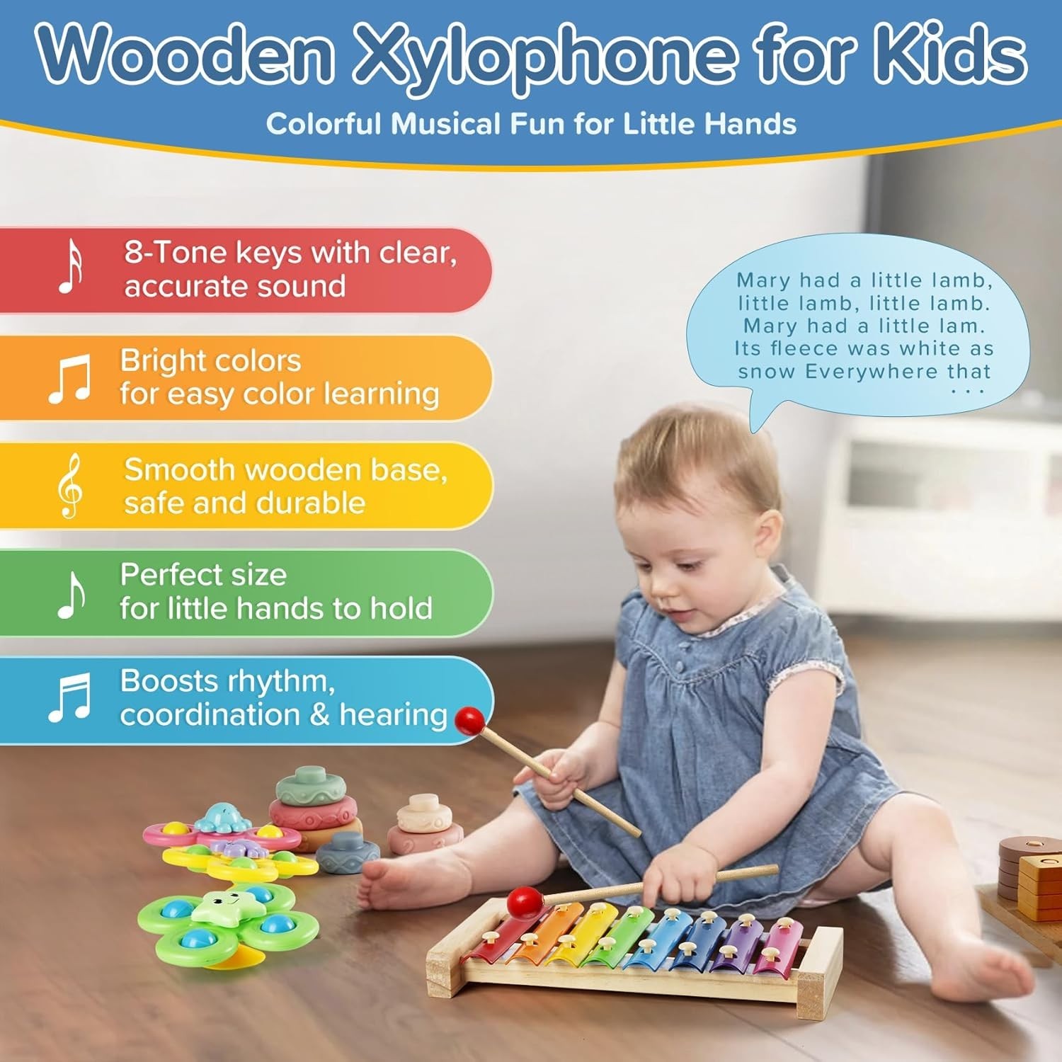 7‑in‑1 Montessori Baby Toys for 6‑12 Months & 1+ Years, Infant Sensory Teething