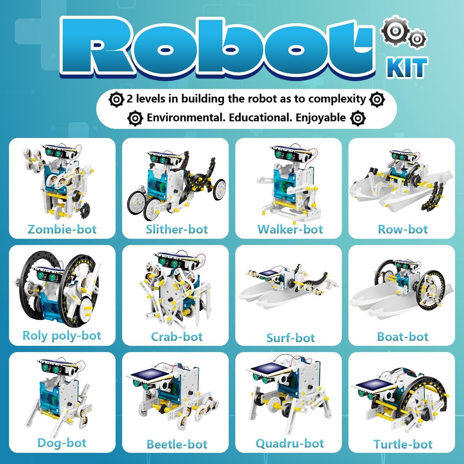 Eco-Friendly 13-in-1 Solar Robotics Kit for Kids: Hands-On STEM Learning Fun
