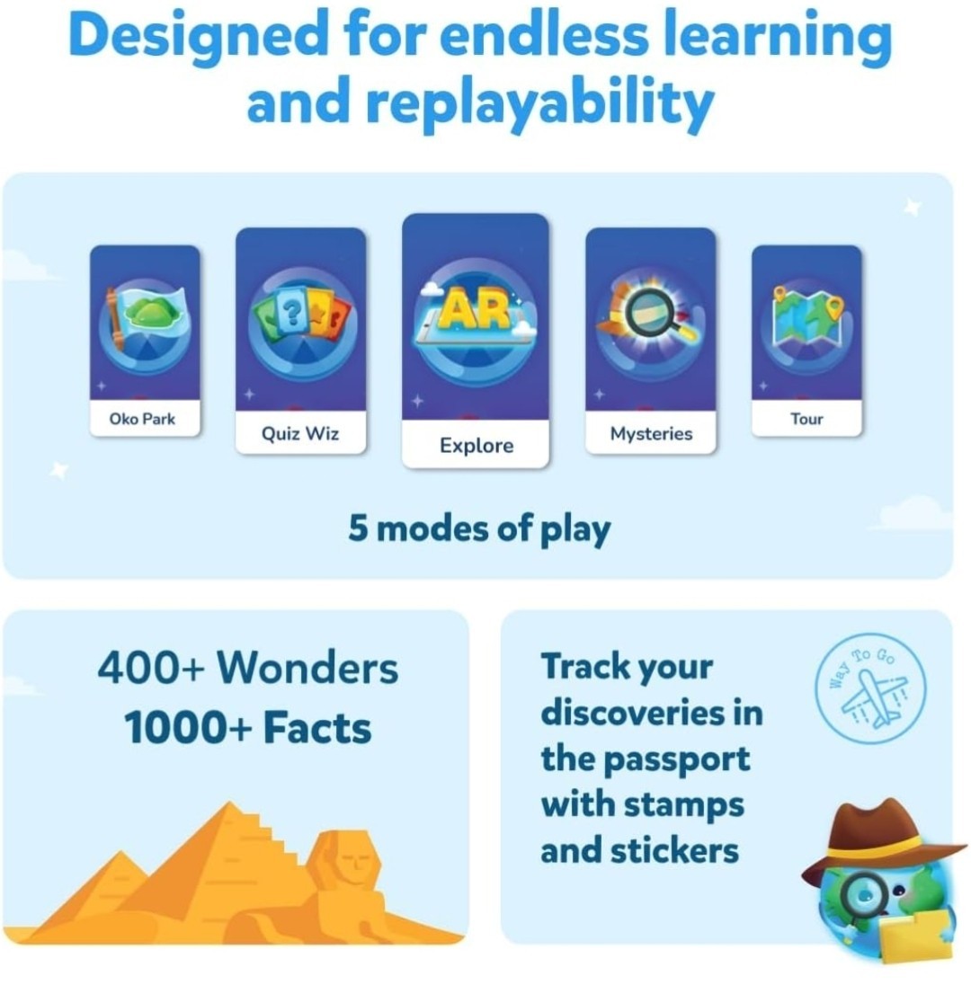 PlayShifu Earth Interactive Kids Globe 1000+ Facts Globe Children Orboot