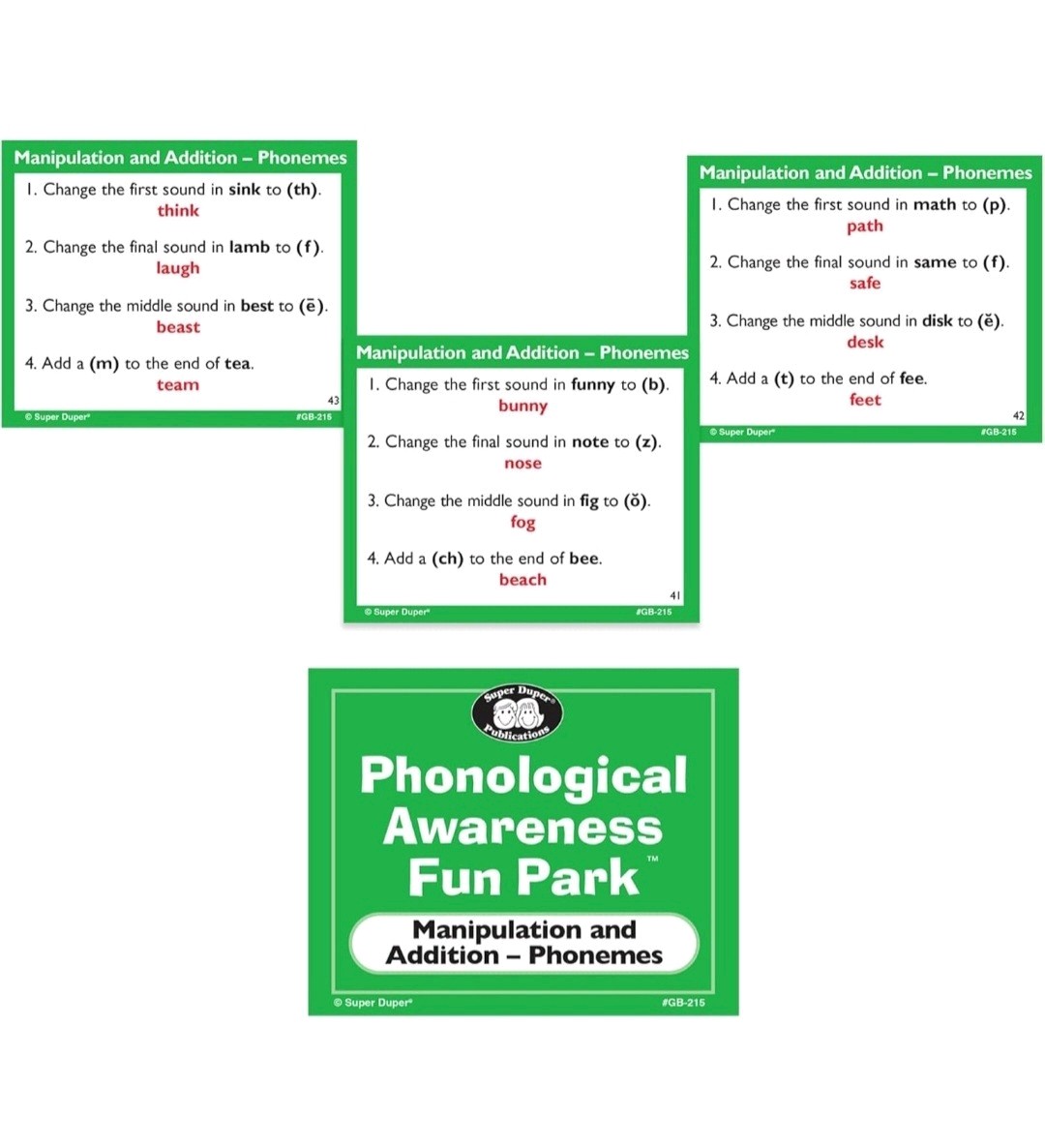 Phonological Awareness Fun Park With Electronic Spinner Super Duper Publications