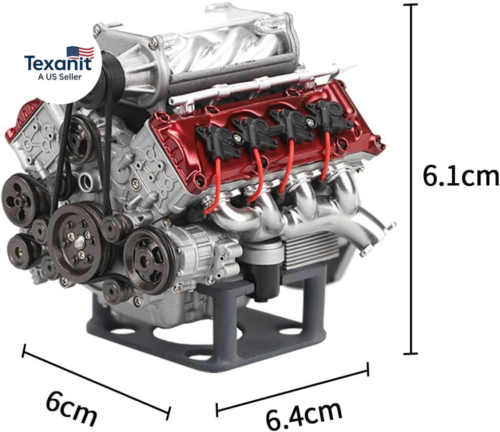MAD Cison Mini V8 Engine Kit That Runs – Small Engine Building Kit for Adults, S