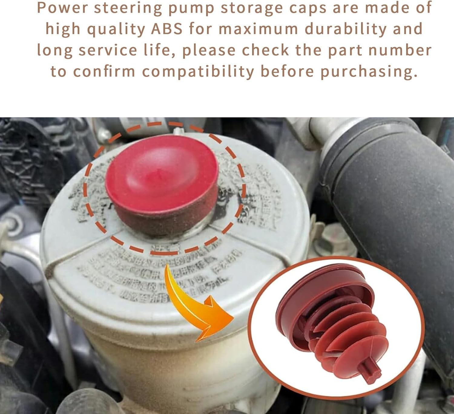 2-Pack Power Steering Reservoir Cap for Honda, Hydraulic Power Steering Reservoi