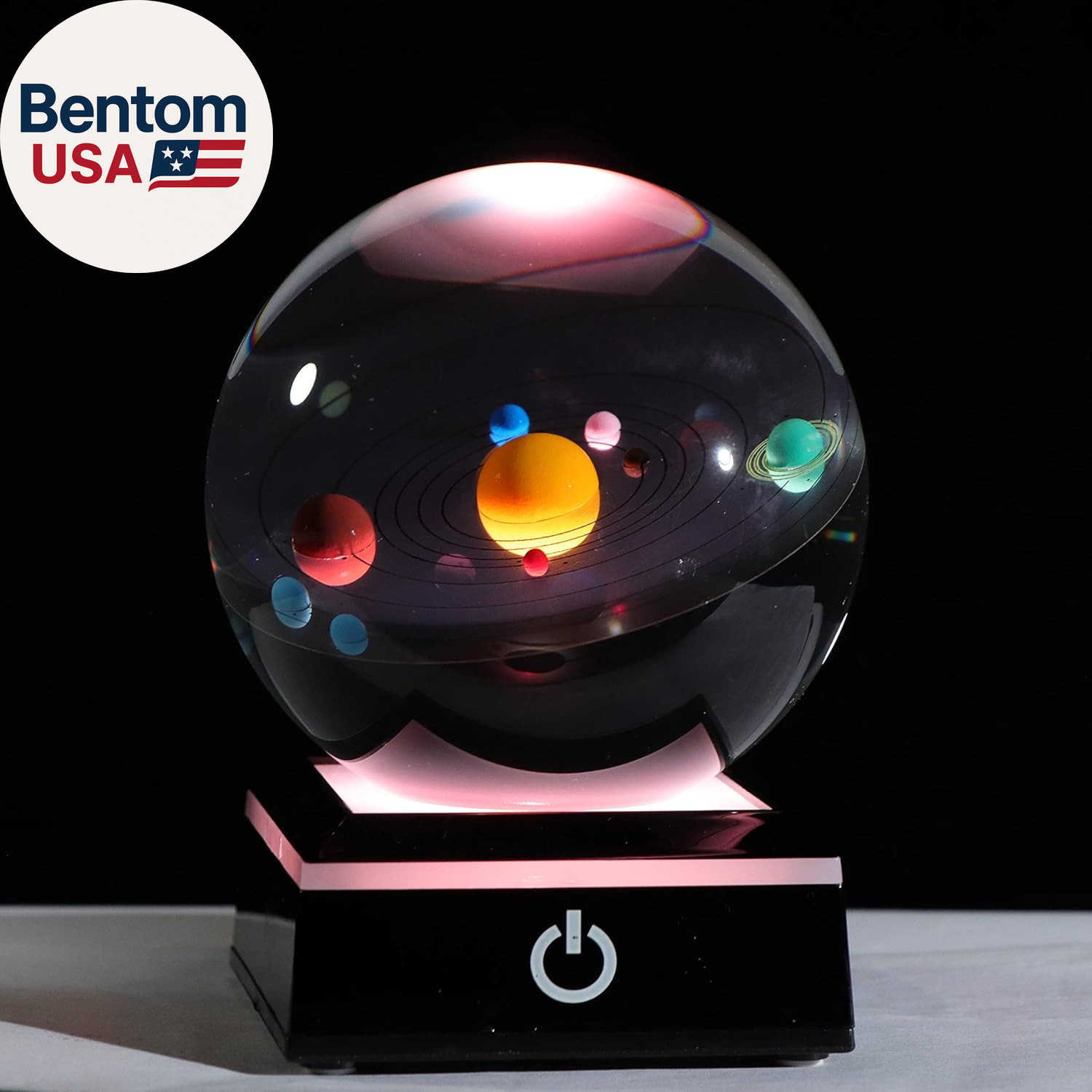 3D Solar System Model Crystal Ball 80Mm 3.15Inch – Outer Space Astronomy Gifts R