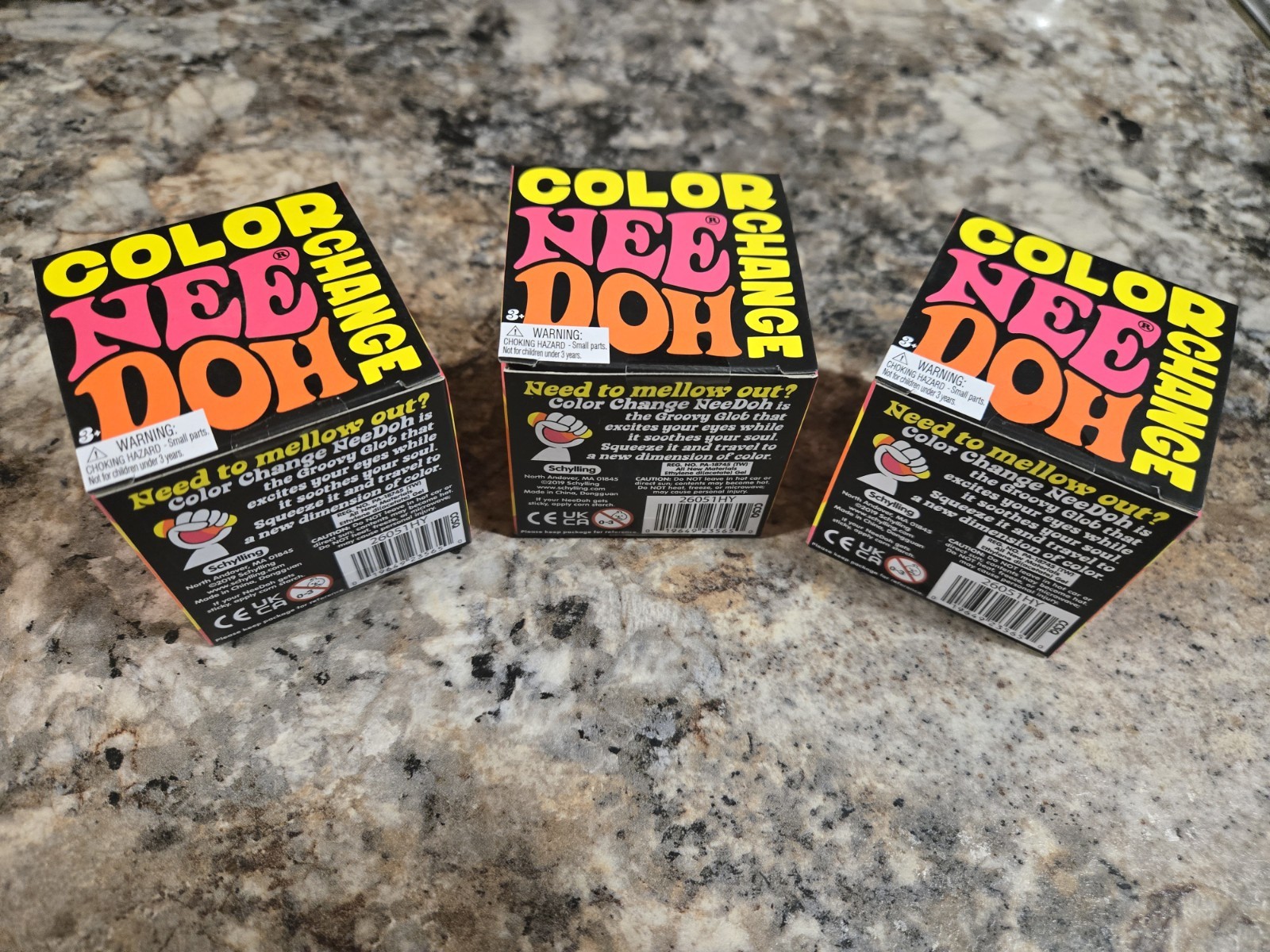 NeeDoh Color Change – Blue Pink Yellow LOT OF 3 GENUINE NEW SHIPS ASAP!!