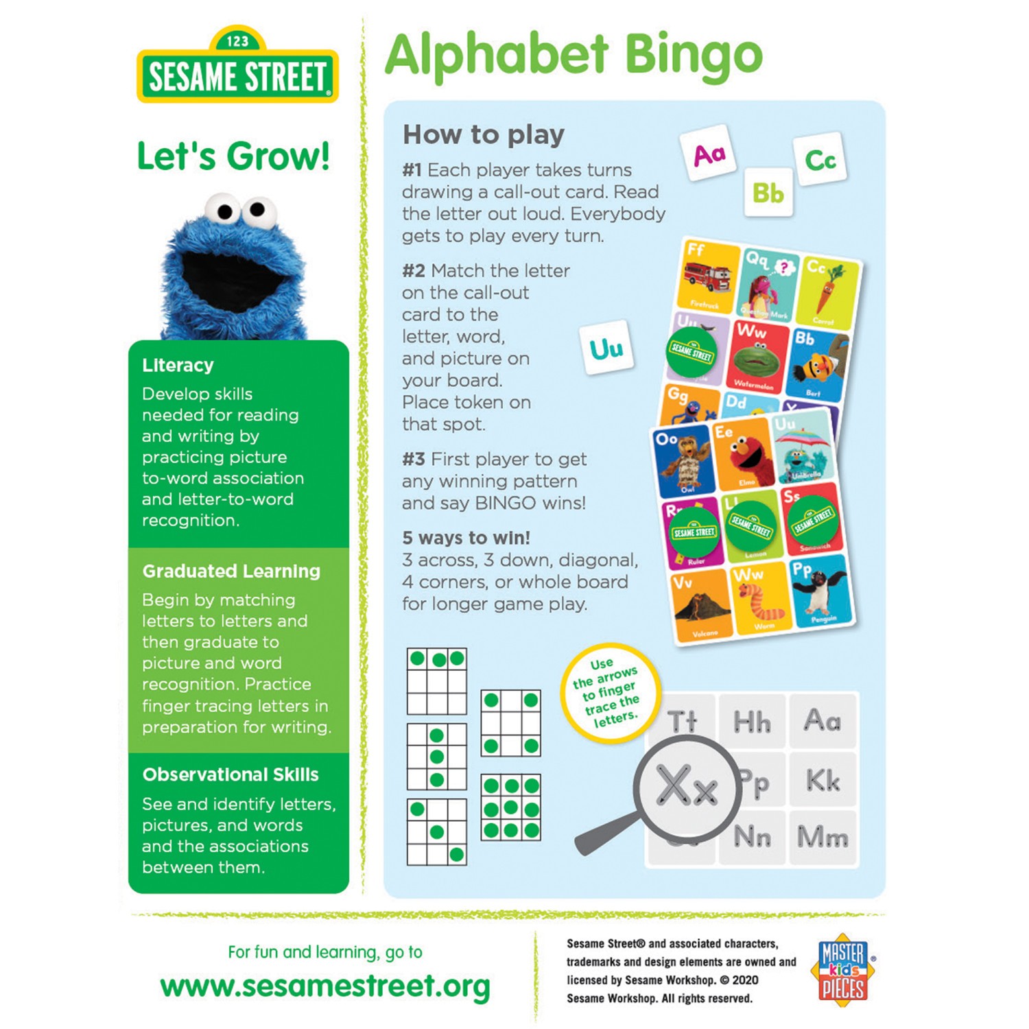 MasterPieces – Sesame Street Alphabet Bingo for Kids