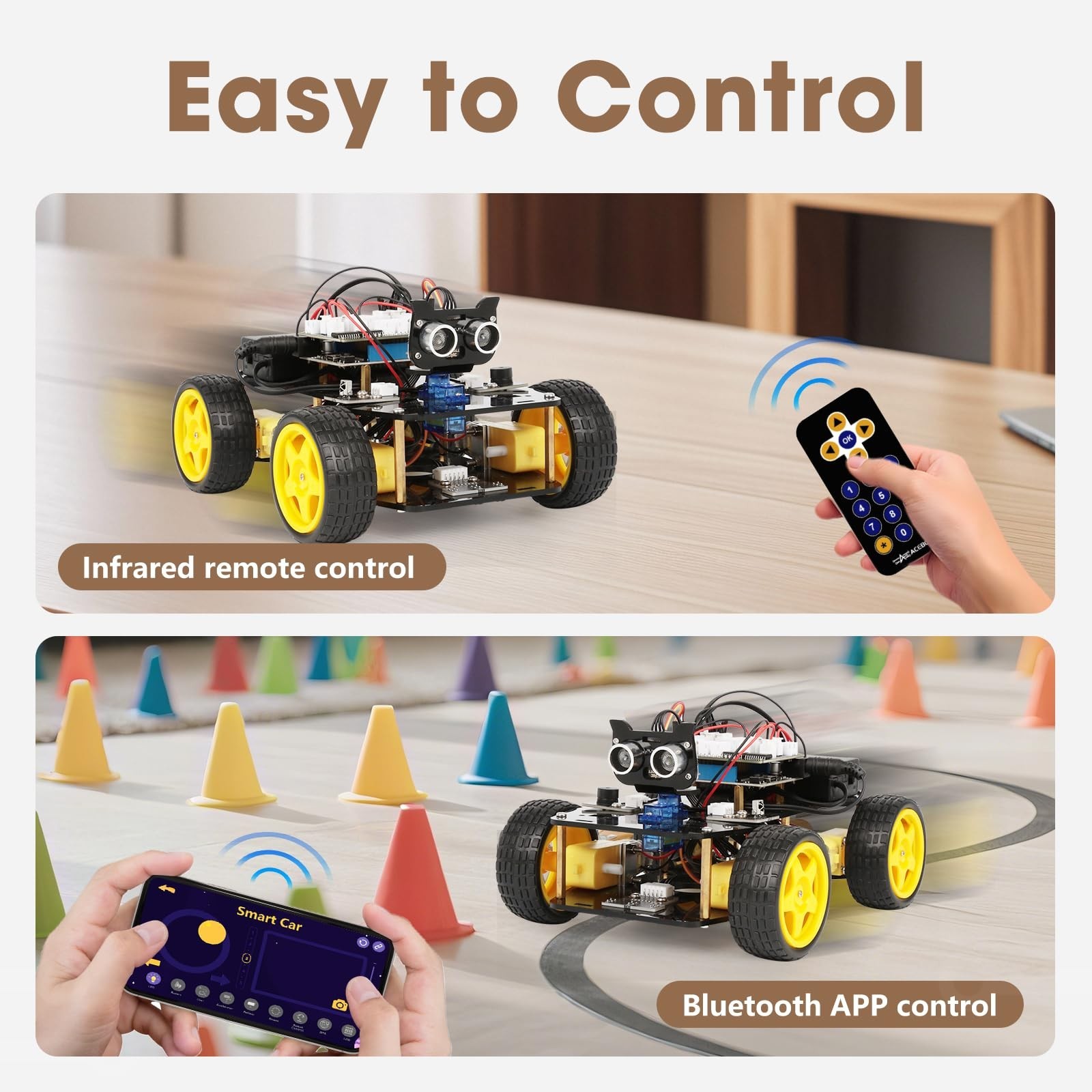 STEM Robotics Kit for Kids 8-16, Smart Robot Car, Arduino & Scratch Compatible,