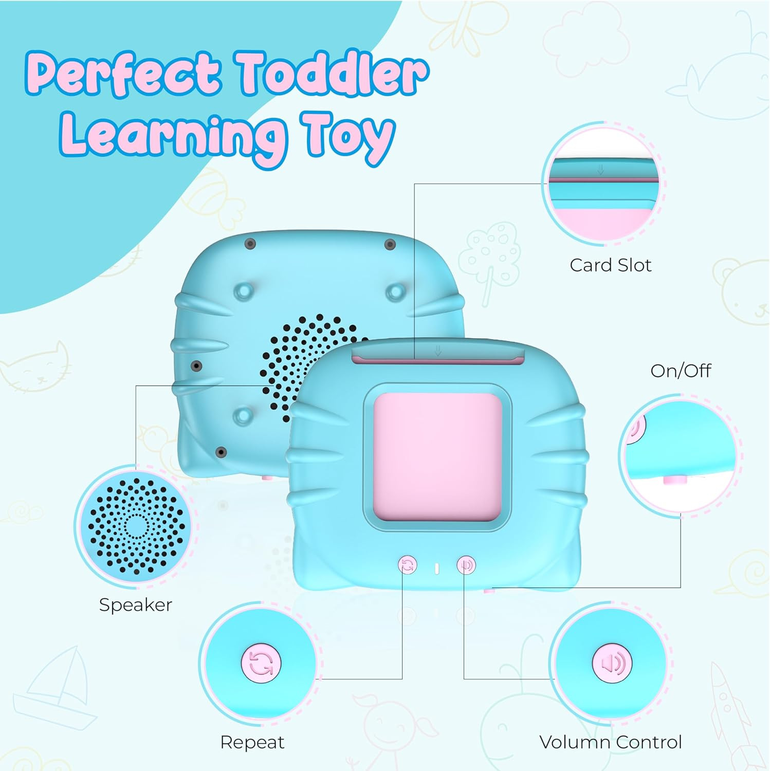 ABC Talking Flash Cards for Toddlers 2-4, Autism Toys, Speech Therapy Toys, Educ