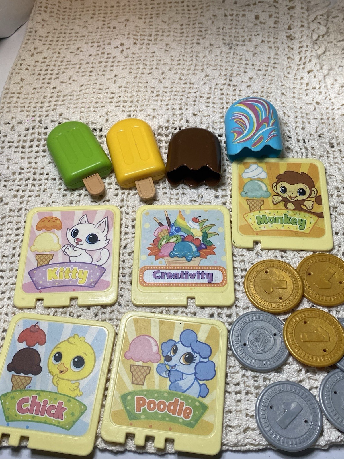 Leap Frog Scoop And Learn Ice Cream Cart Lot Of Popsicles, Toppings, And More