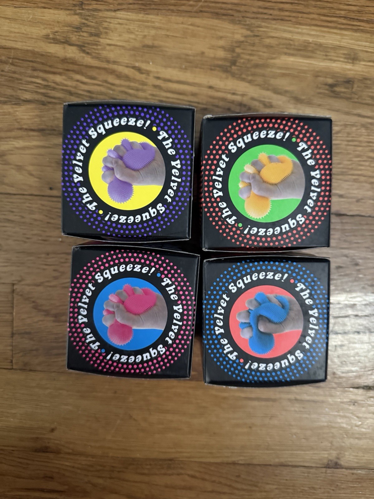 Needoh Fuzz Ball The Velvet Squeeze Fuzzball Lot of 4 Brand New Sealed